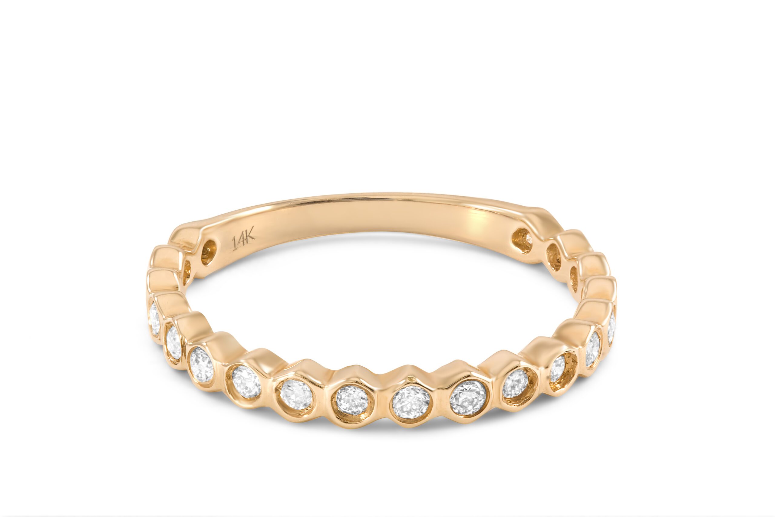 14K Pink Gold Stackable Diamond Band 0.30carat