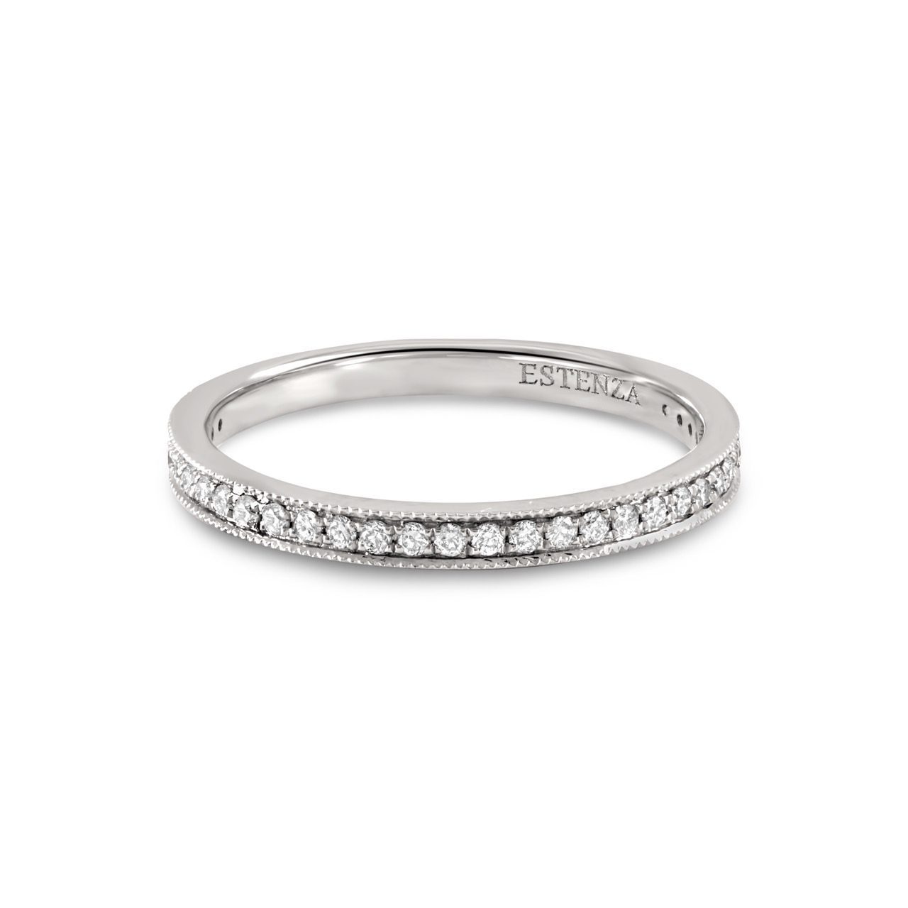 14K White Gold Pave Diamond Band 0.25carat