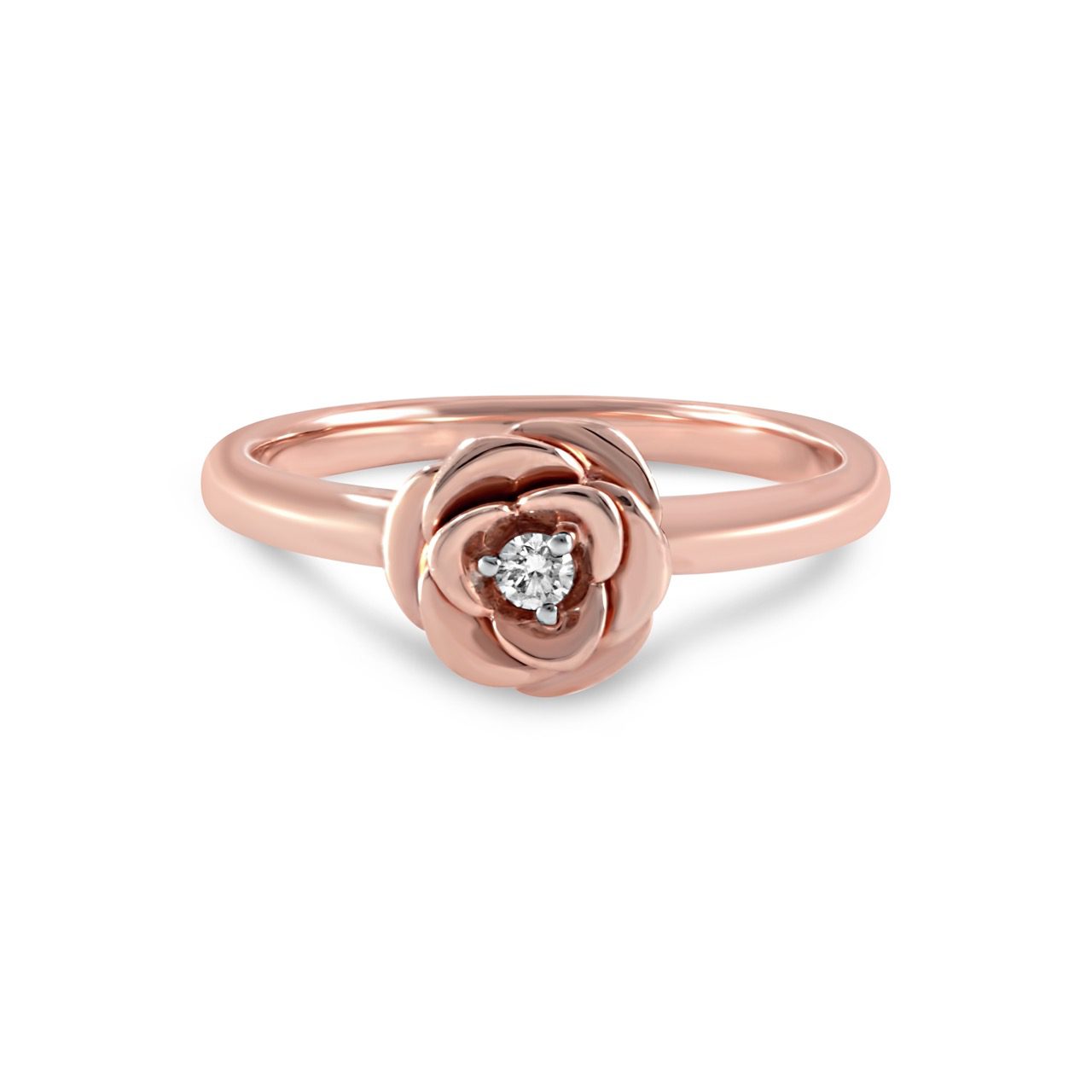 14K Pink Gold Stackable Diamond Band 0.05carat