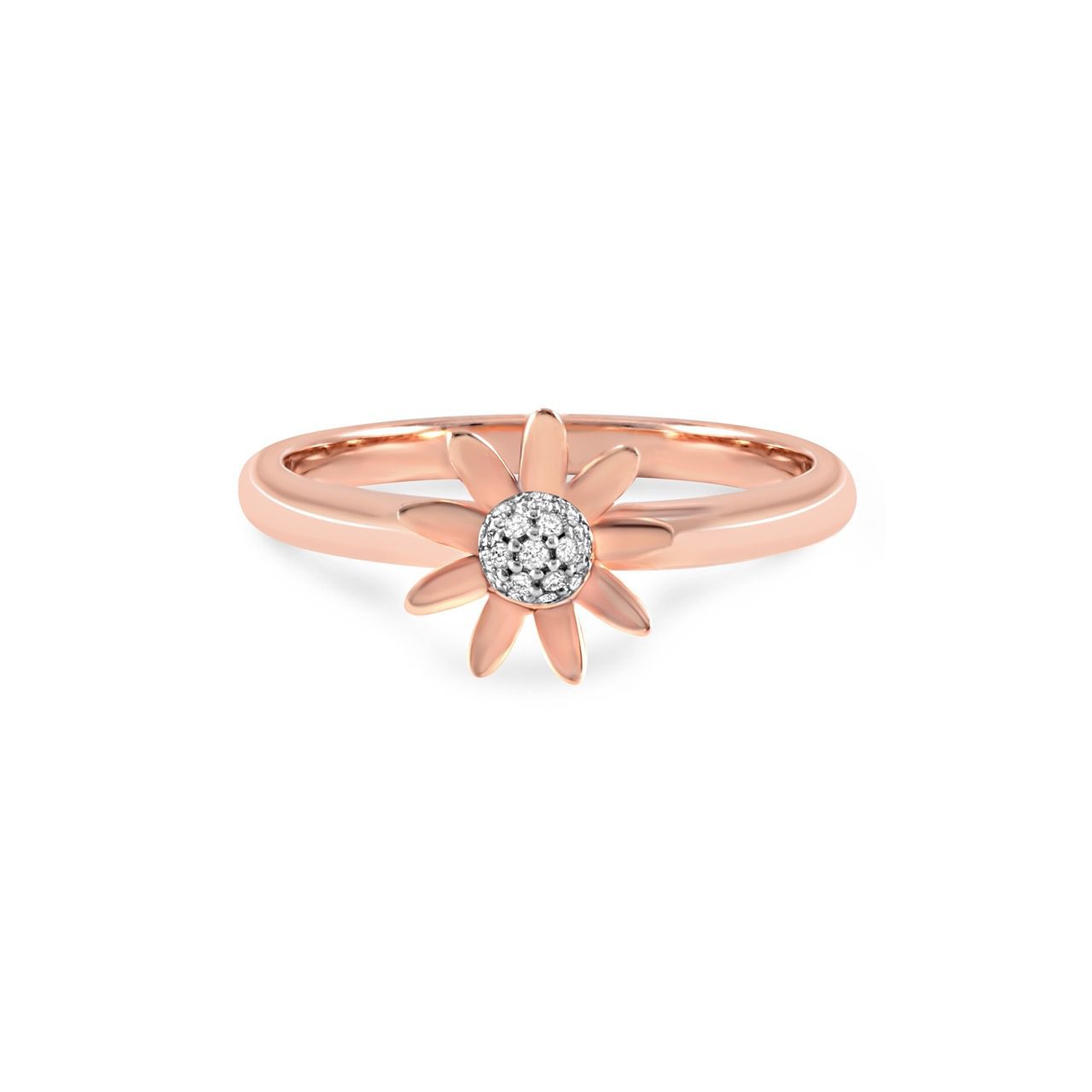 14K Pink Gold Stackable Diamond Band 0.05carat