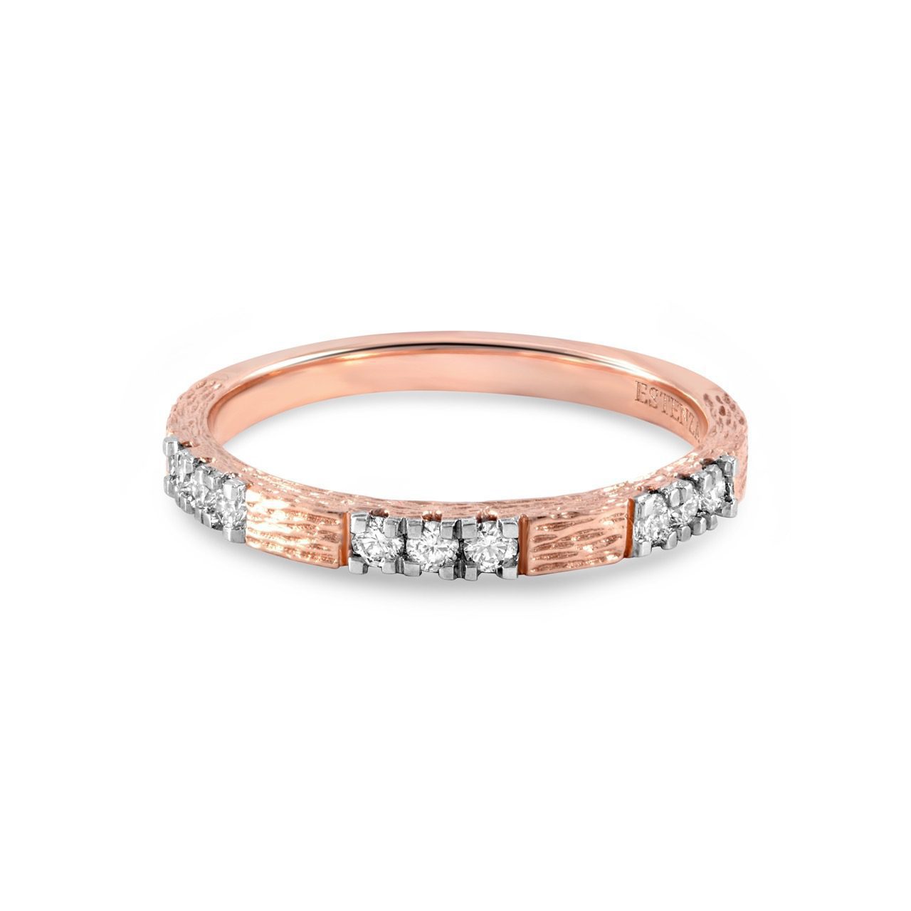 14K Pink Gold Stackable Diamond Band 0.30carat