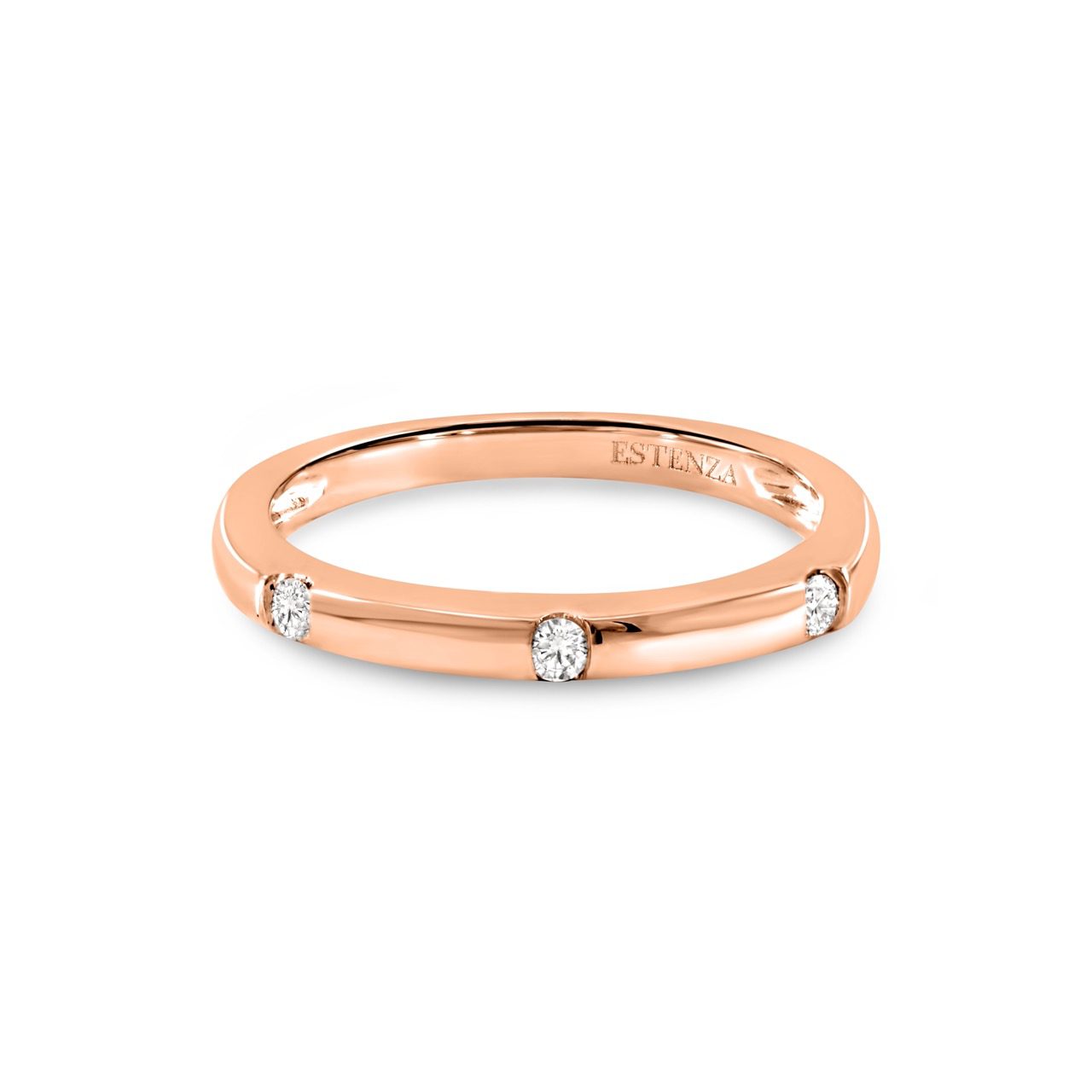 14K Pink Gold Stackable Diamond Band 0.10carat