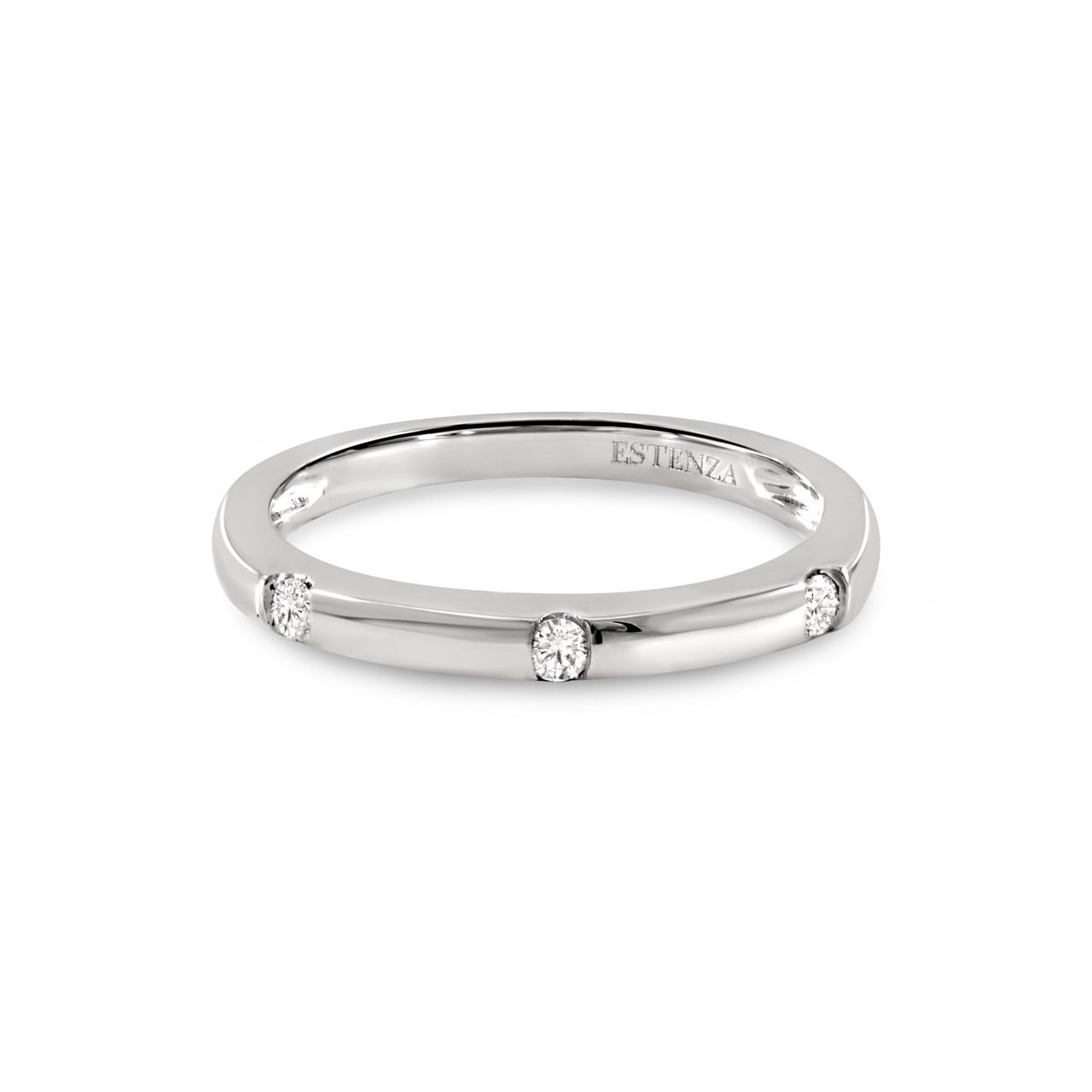 14K White Gold Stackable Diamond Band 0.10carat