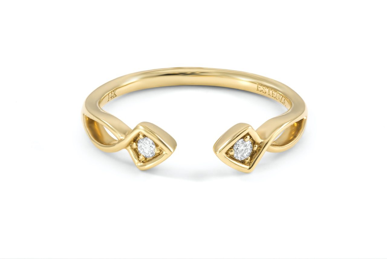 14K Yellow Gold Stackable Diamond Band 0.10carat
