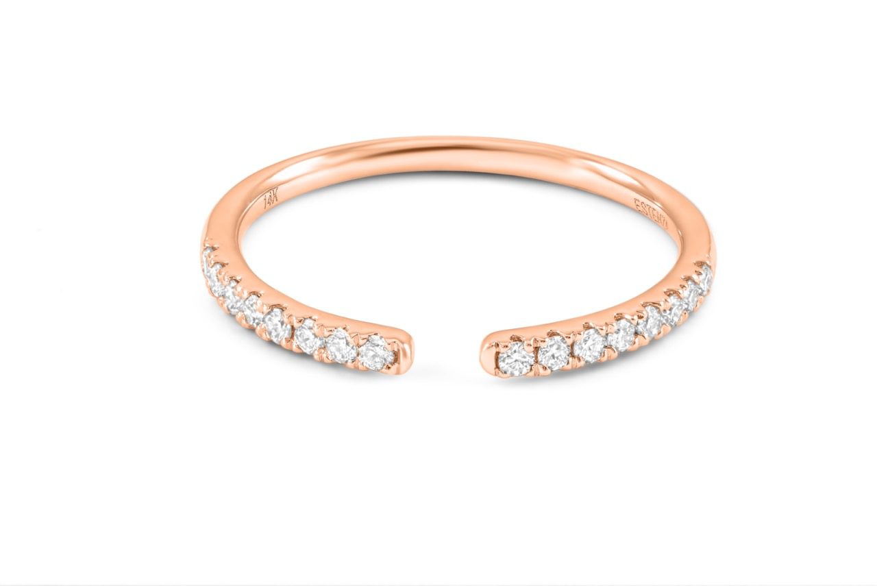 14K Pink Gold Stackable Diamond Band 0.25carat