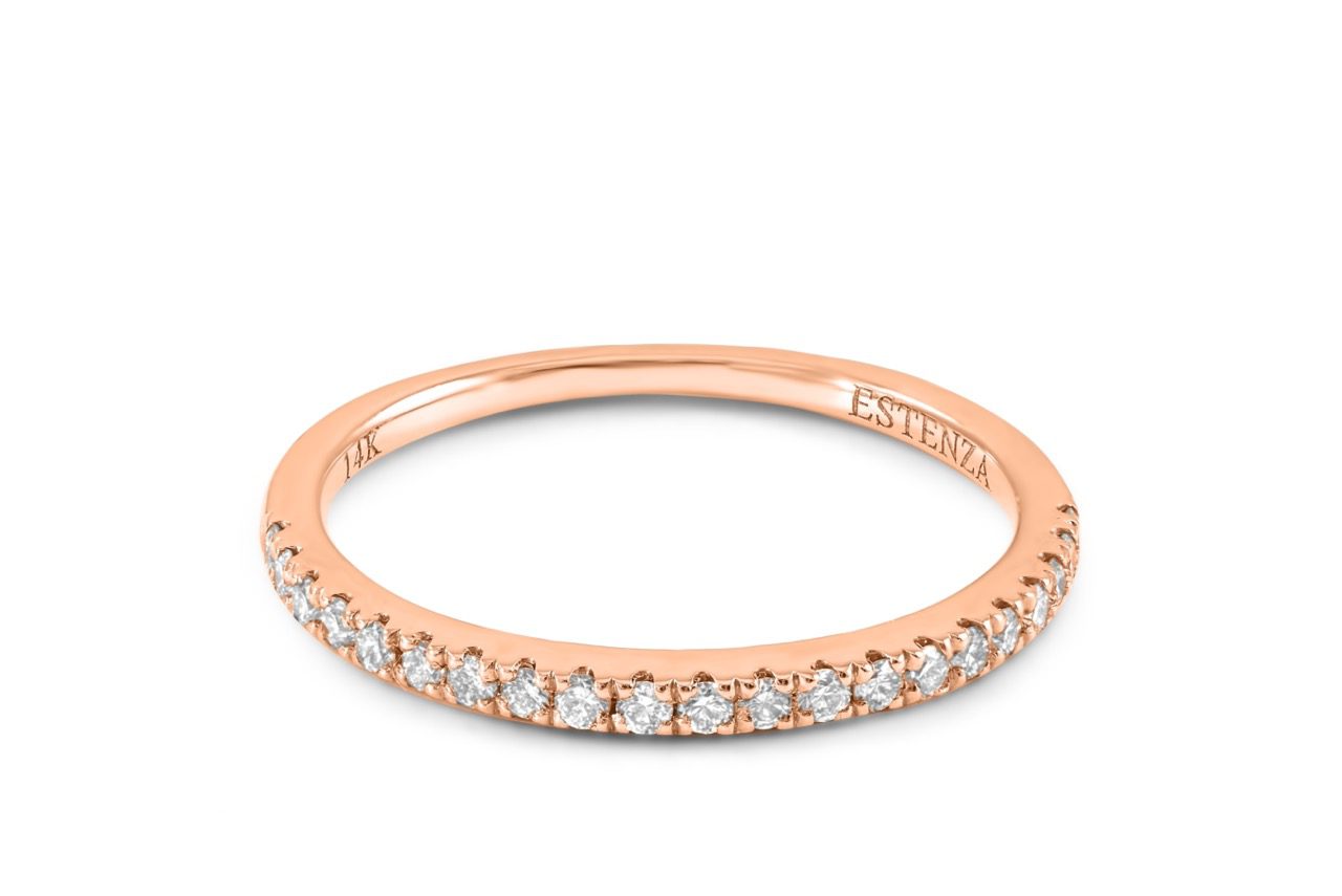 14K Pink Gold Stackable Diamond Band 0.25carat