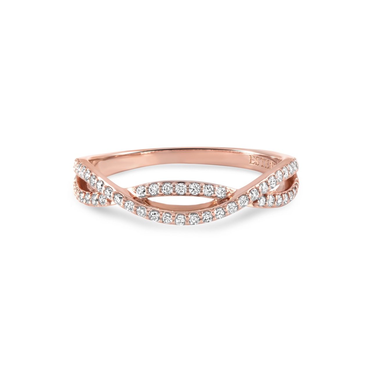 14K Pink Gold Stackable Diamond Band 0.30carat