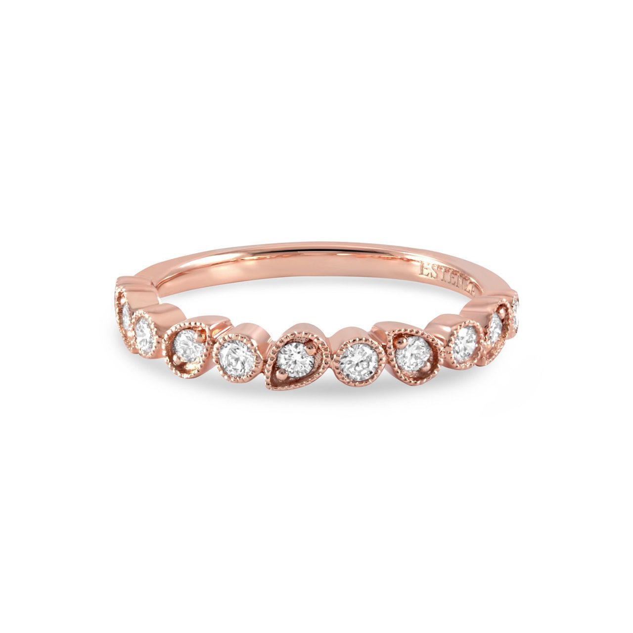 14K Pink Gold Stackable Diamond Band 0.35carat