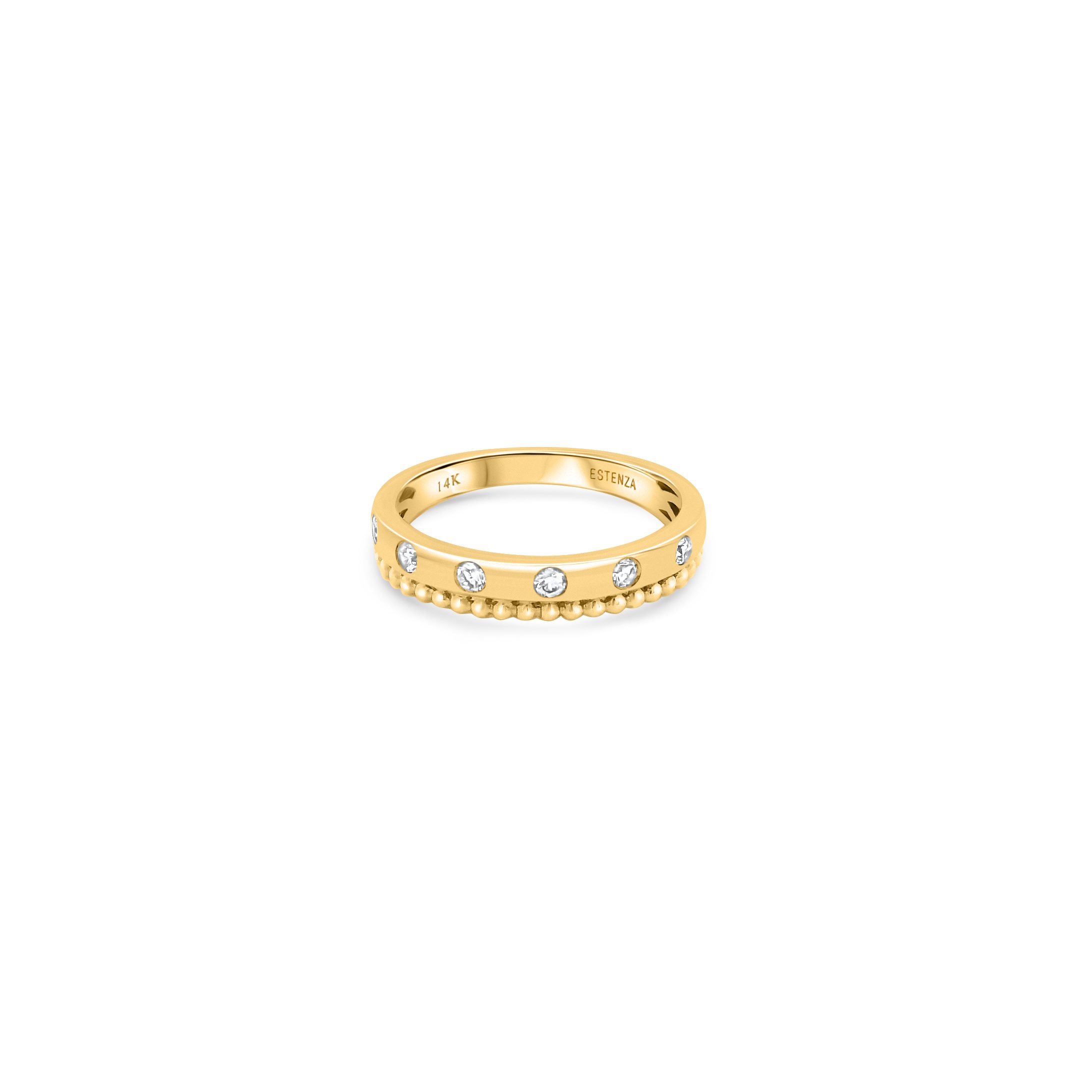 14K Yellow Gold Brushed Diamond Band 0.20carat
