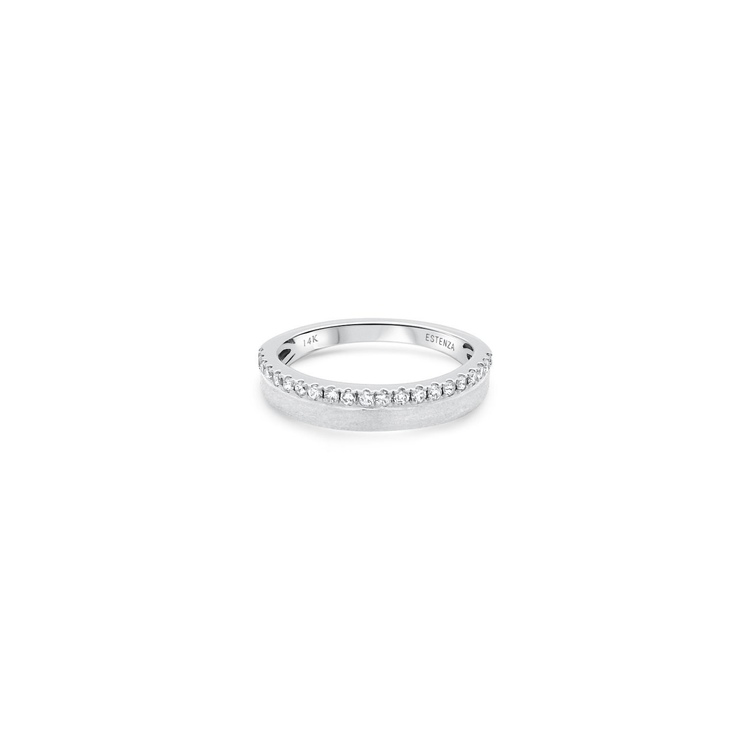 14K White Gold Brushed Diamond Band 0.30carat