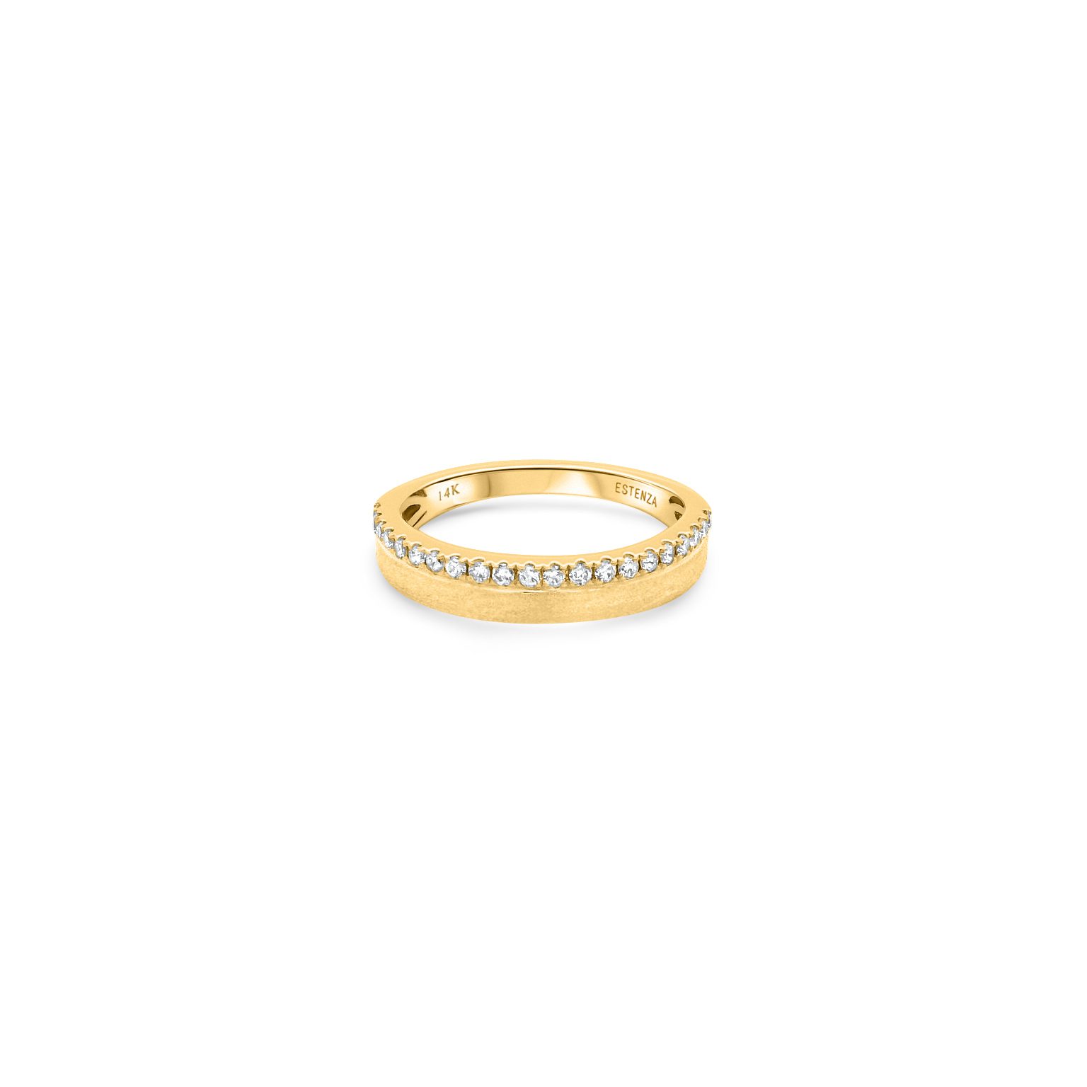 14K Yellow Gold Brushed Diamond Band 0.30carat