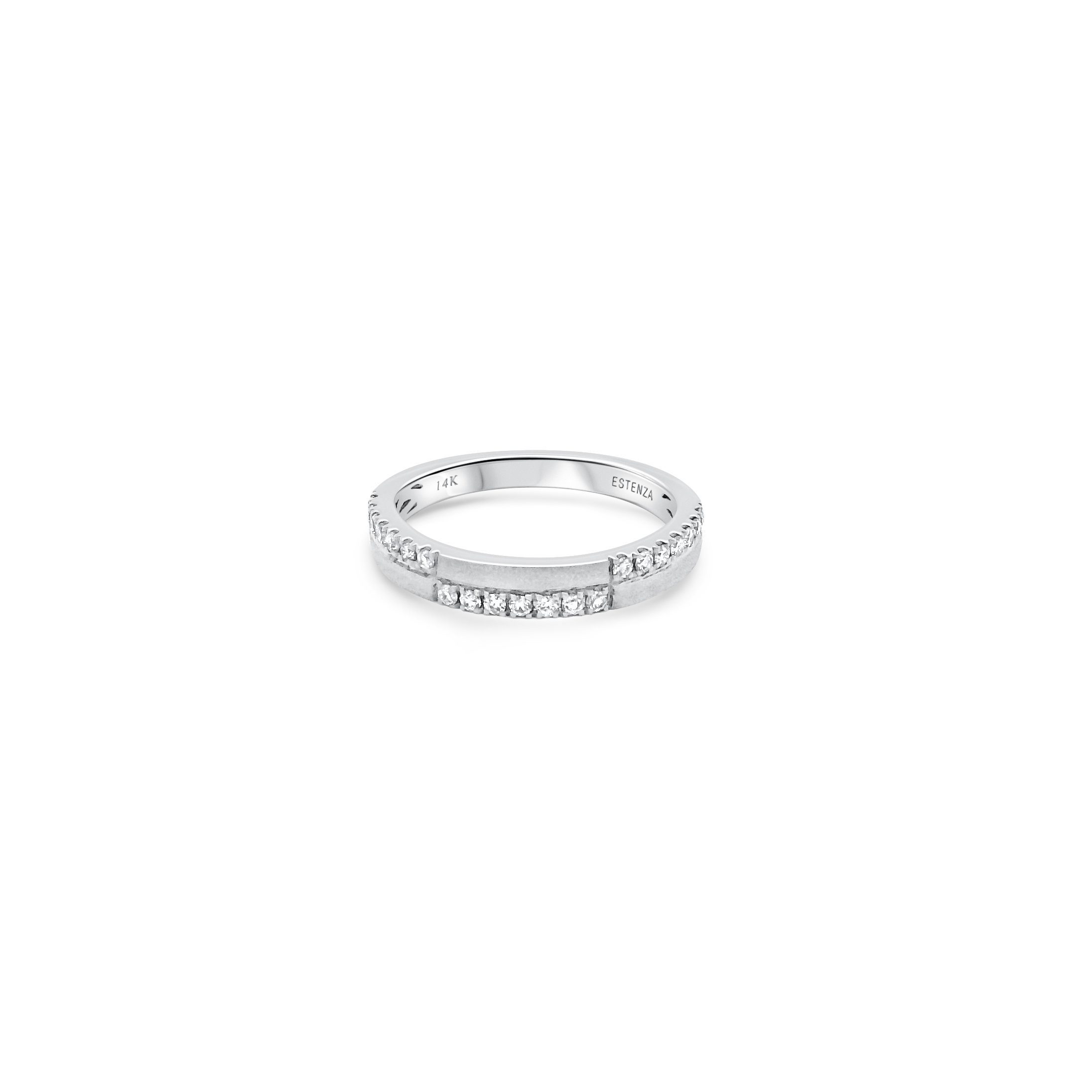 14K White Gold Brushed Diamond Band 0.25carat