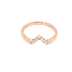 14K Pink Gold Stackable Diamond Band 0.15carat