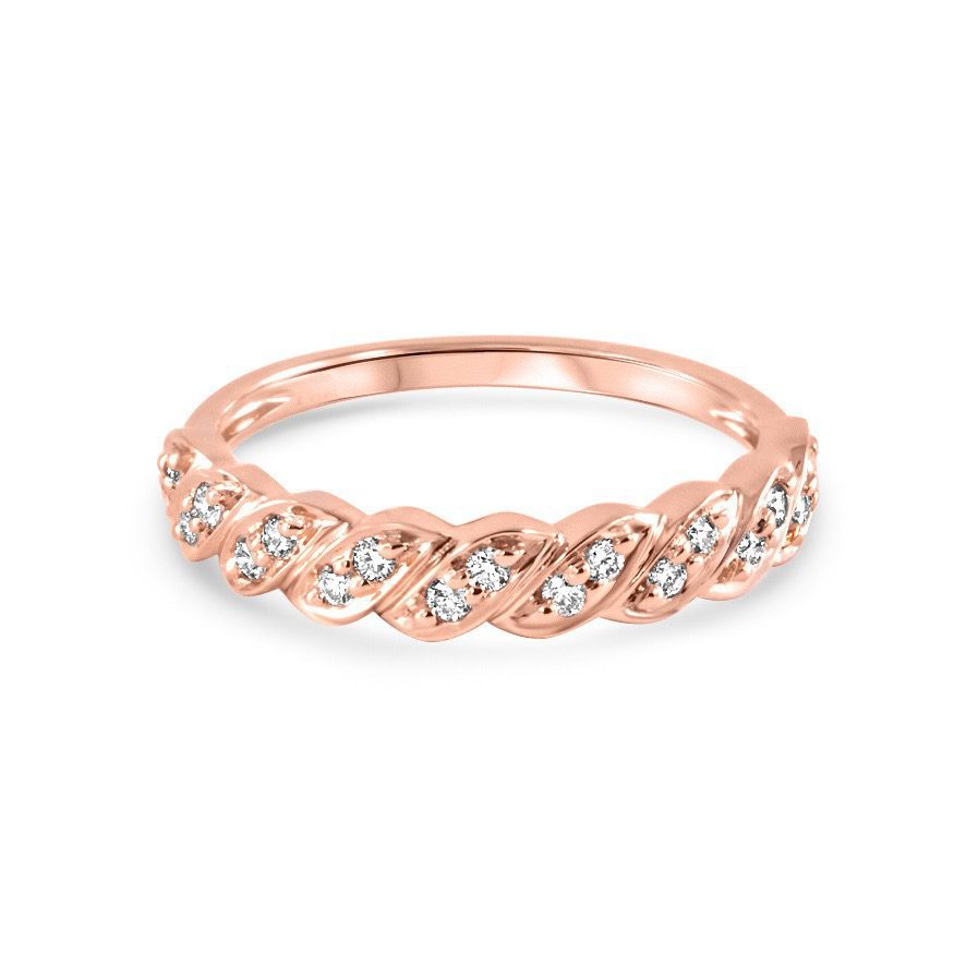 14K Pink Gold Marquise Diamond Band 0.25carat