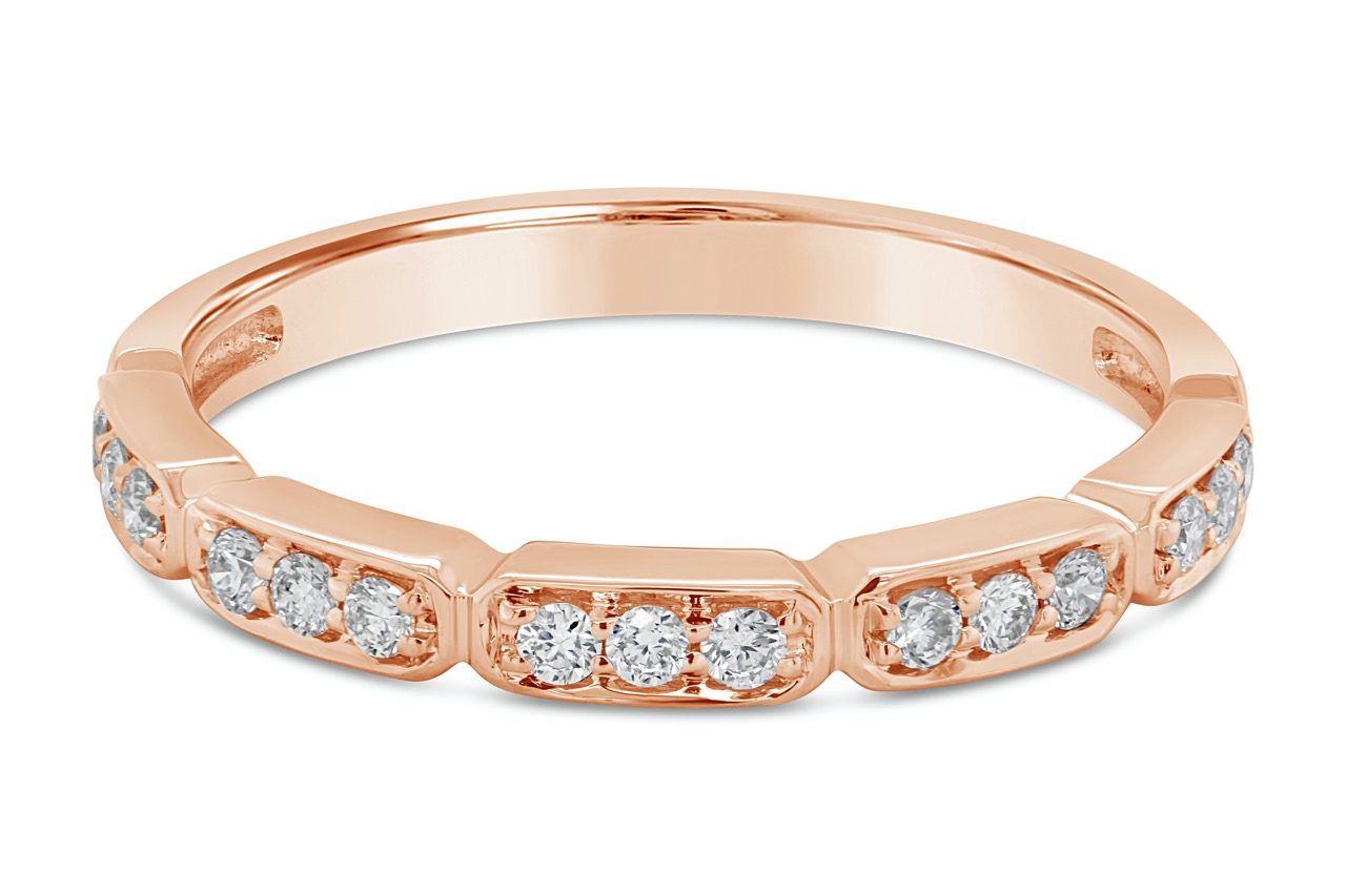 14K Pink Gold Stackable Diamond Band 0.25carat