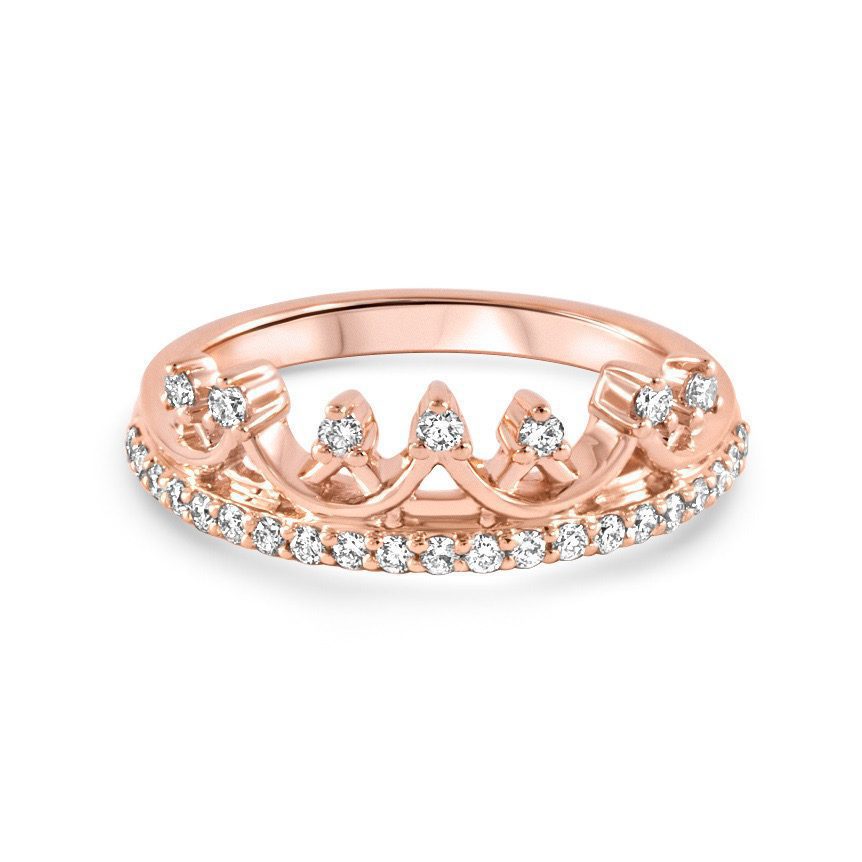 14K Pink Gold Stackable Diamond Band 0.35carat