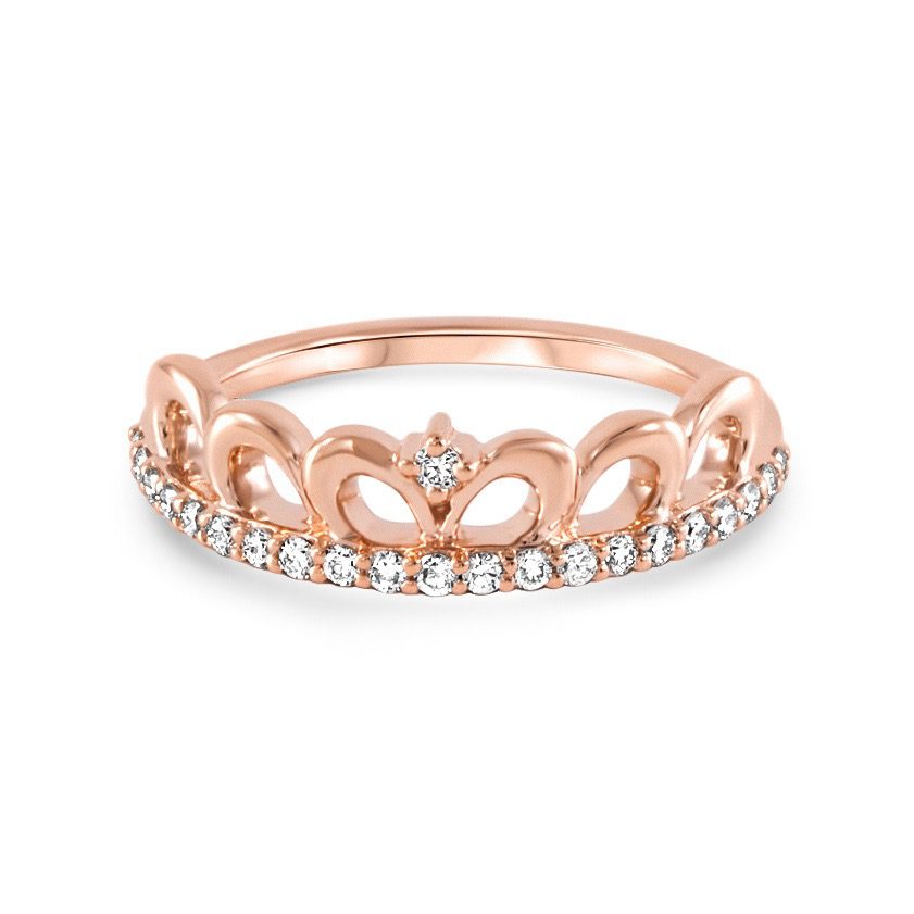 14K Pink Gold Stackable Diamond Band 0.30carat