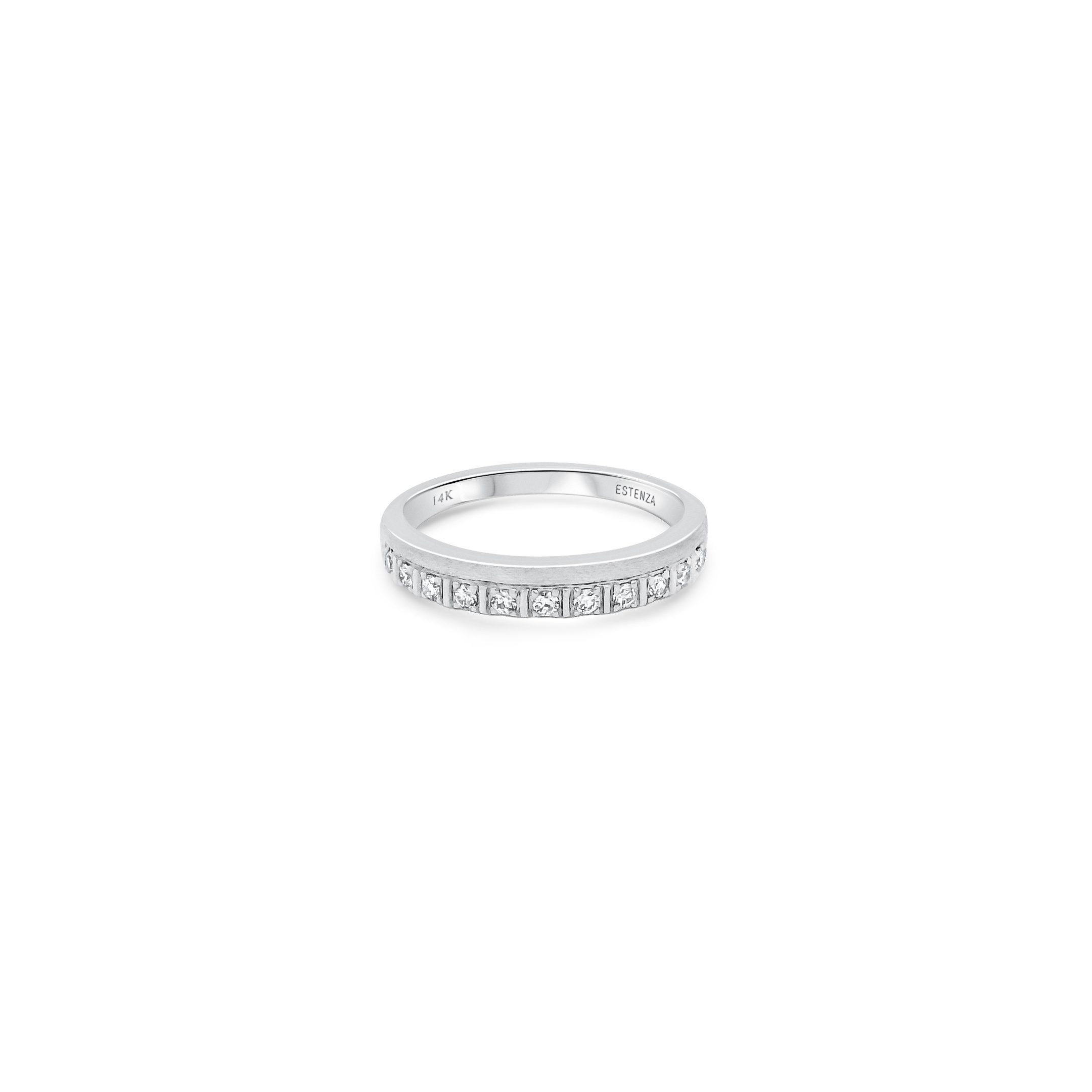 14K White Gold Brushed Diamond Band 0.20carat
