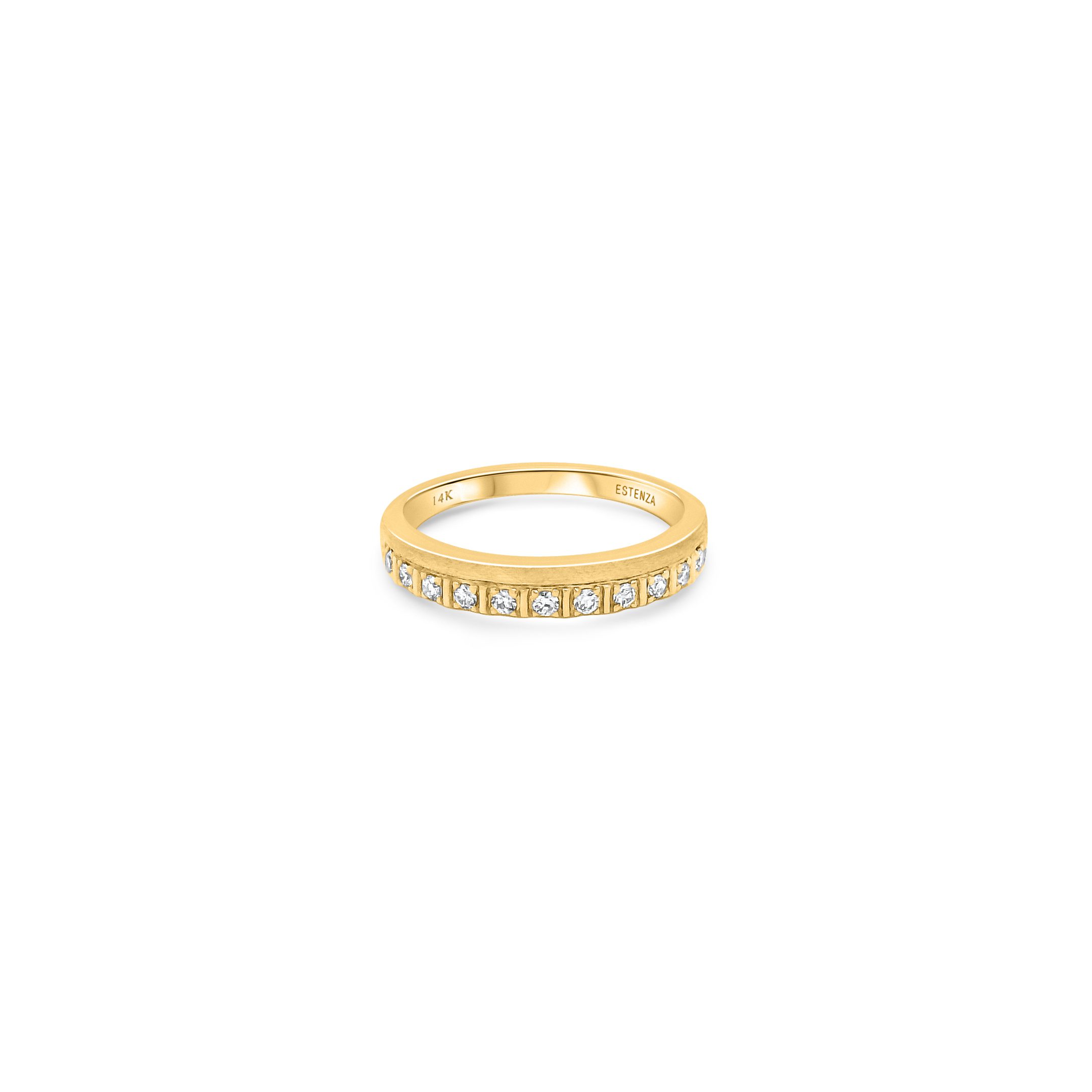 14K Yellow Gold Brushed Diamond Band 0.20carat