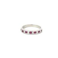 14K Gold Stackable Diamond & Ruby Band 0.35carat