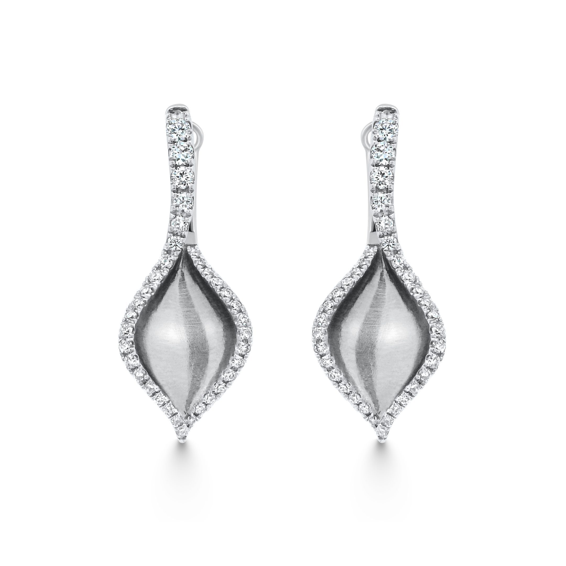 14K White Gold Marquise Diamond Stud Earrings 0.95carat