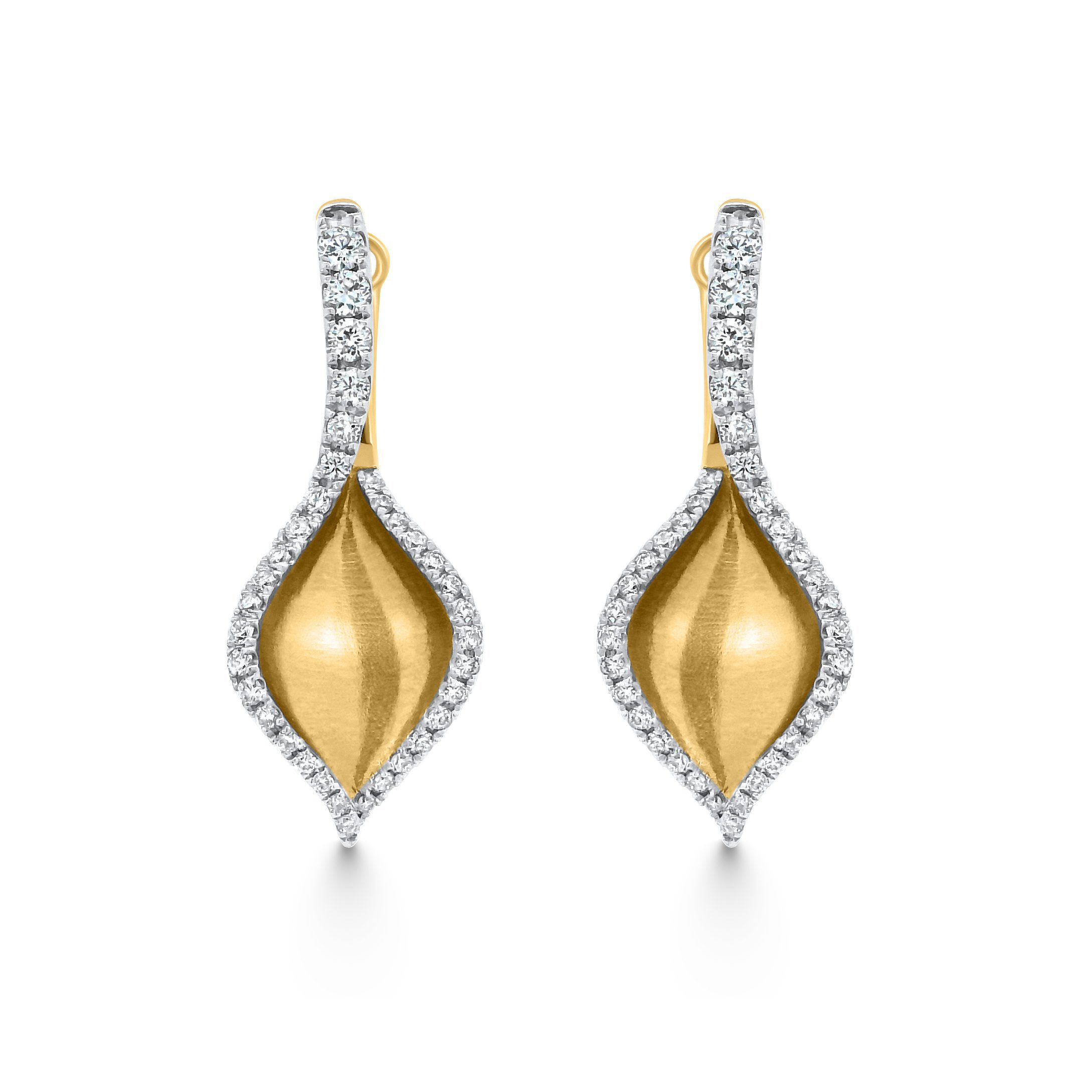 14K Yellow Gold Marquise Diamond Stud Earrings 0.95carat