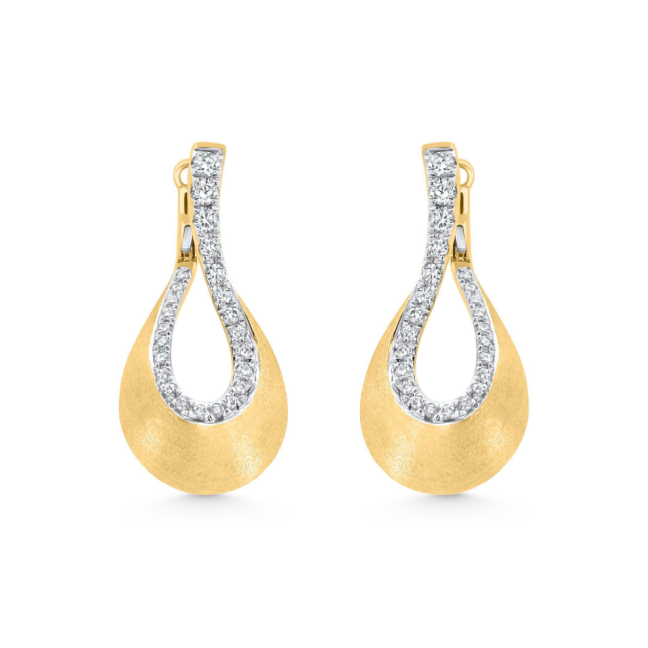 14K Yellow Gold Diamond Drop Earrings 0.75carat