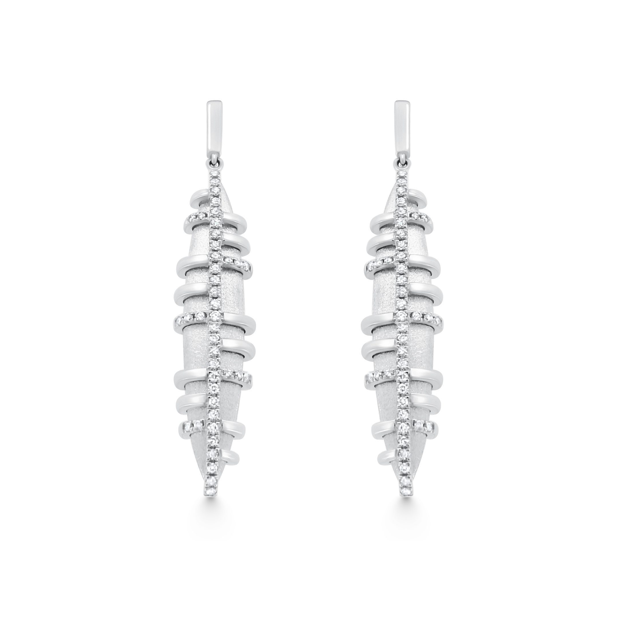14K White Gold Diamond Earrings 0.45carat