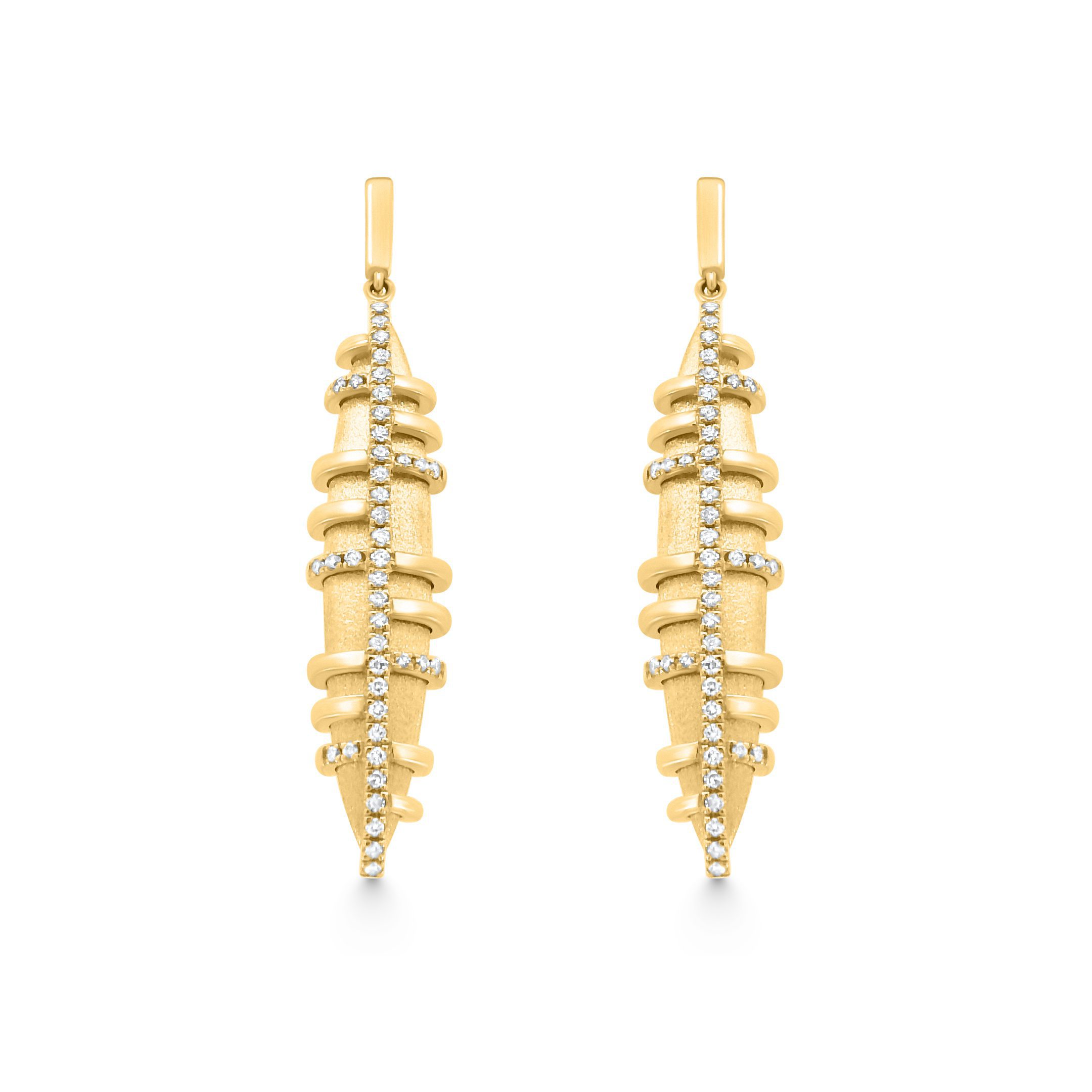 14K Yellow Gold Diamond Earrings 0.45carat