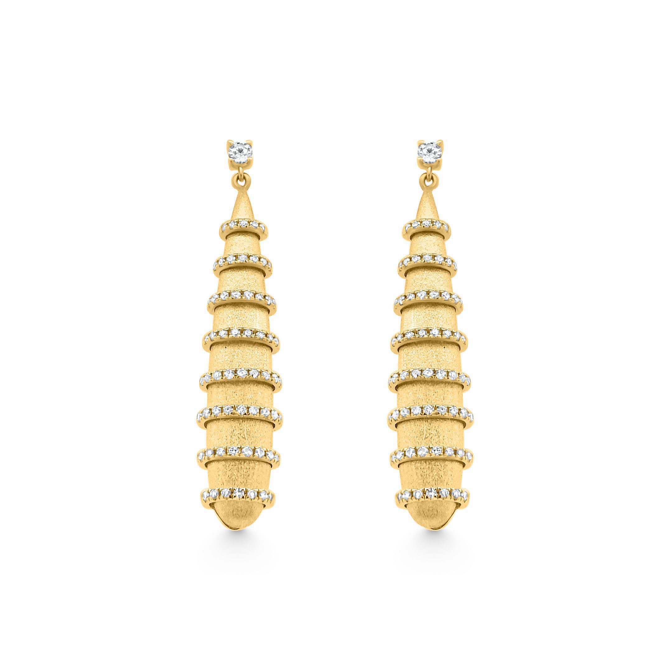 14K Yellow Gold Diamond Stud Earrings 0.60carat