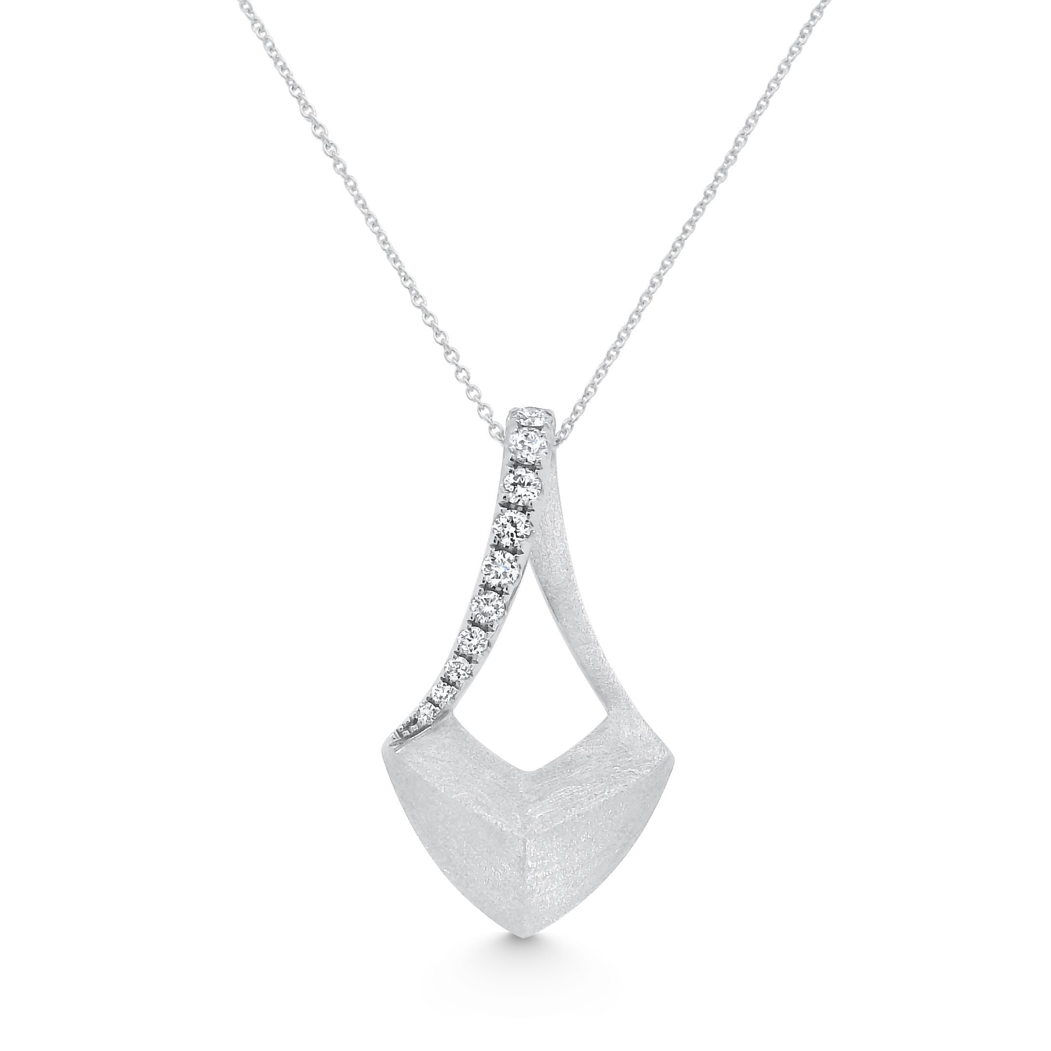 14K White Gold Diamond Pendant 0.25carat