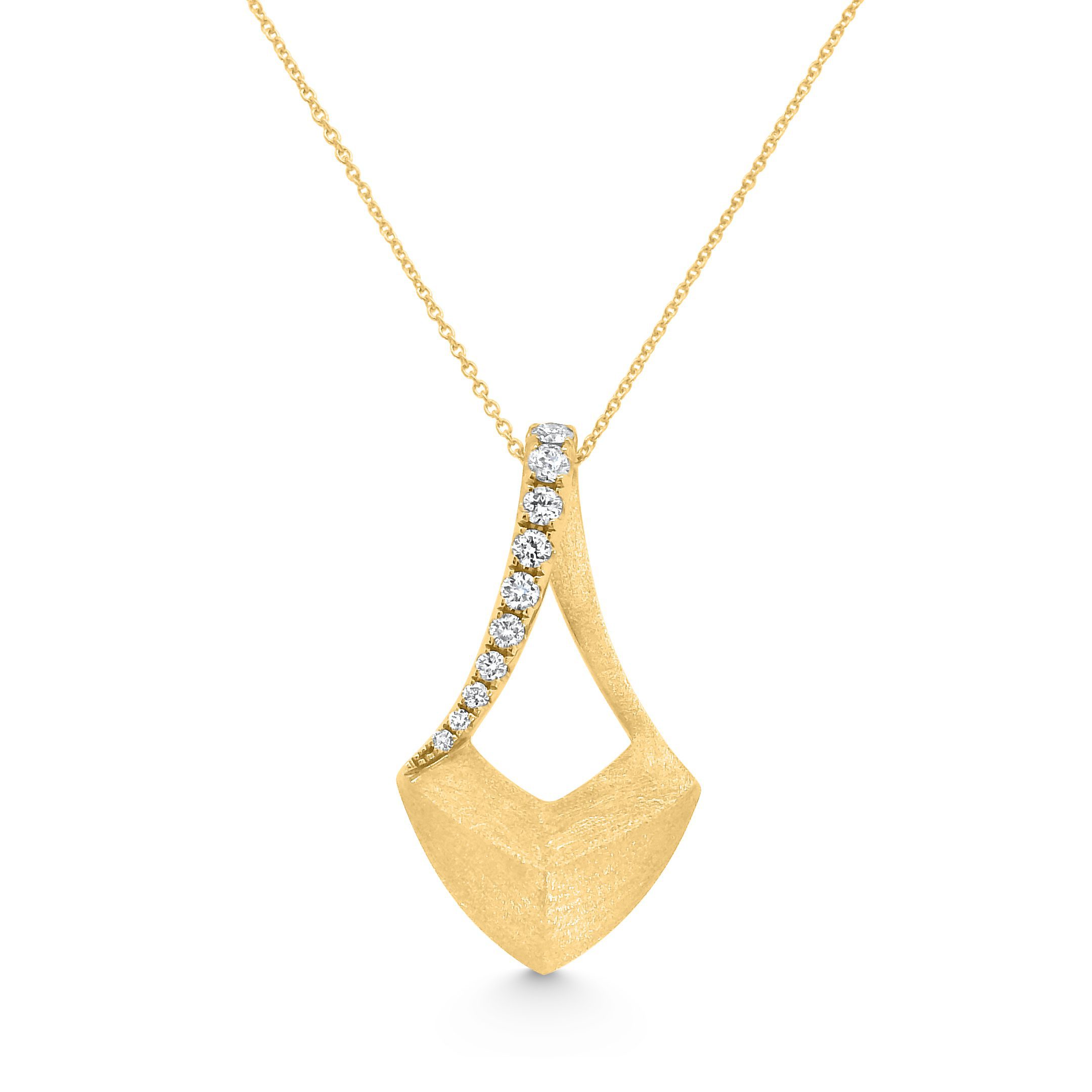 14K Yellow Gold Diamond Pendant 0.25carat
