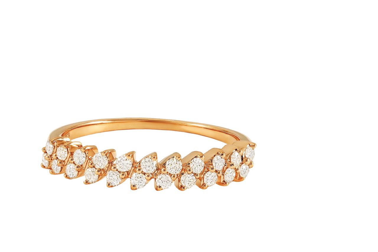 14K Pink Gold Stackable Diamond Band 0.35carat