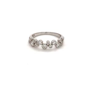 14K White Gold Bezel Set Diamond Band 0.45carat