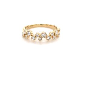 14K Yellow Gold Bezel Set Diamond Band 0.45carat