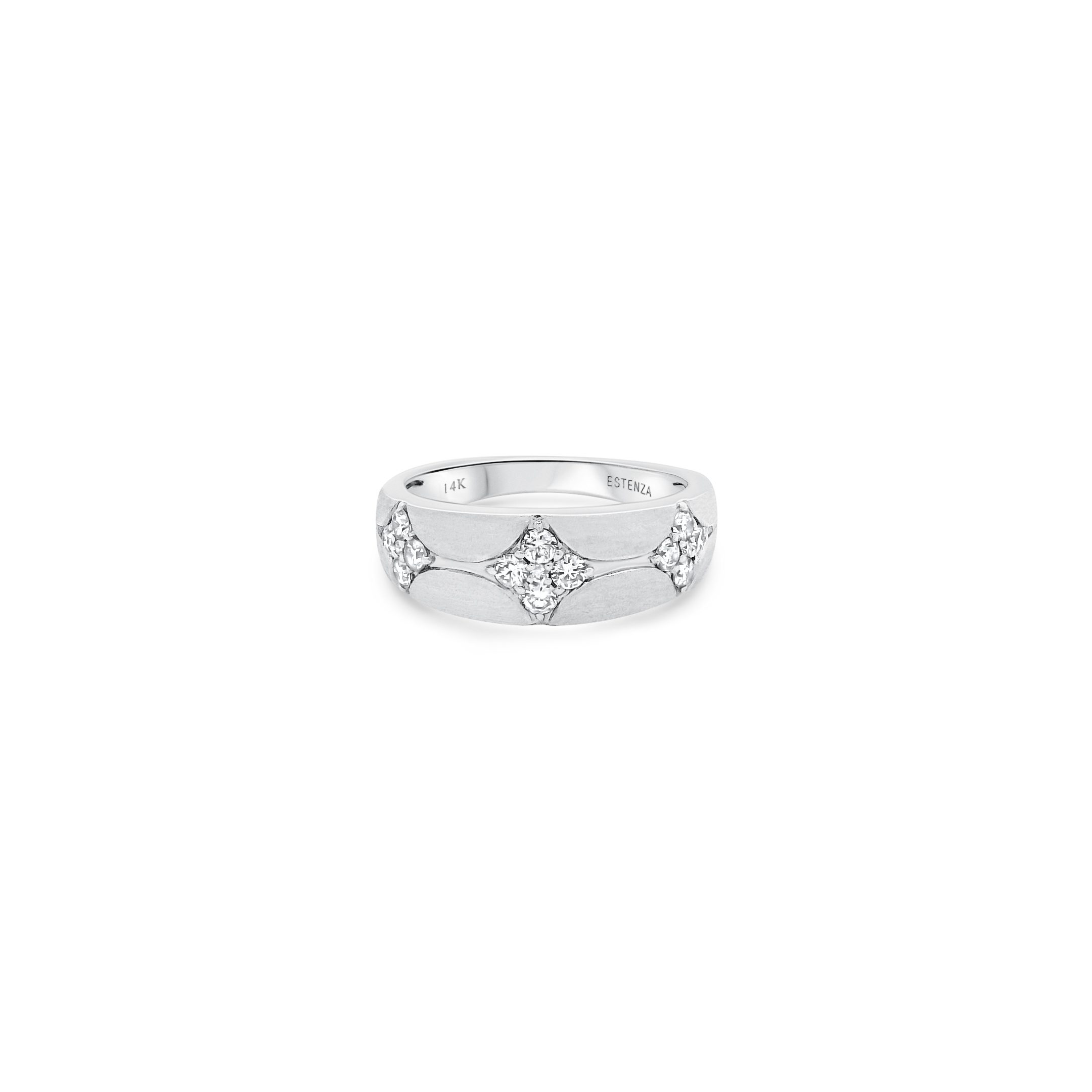 14K White Gold Brushed Diamond Band 0.40carat