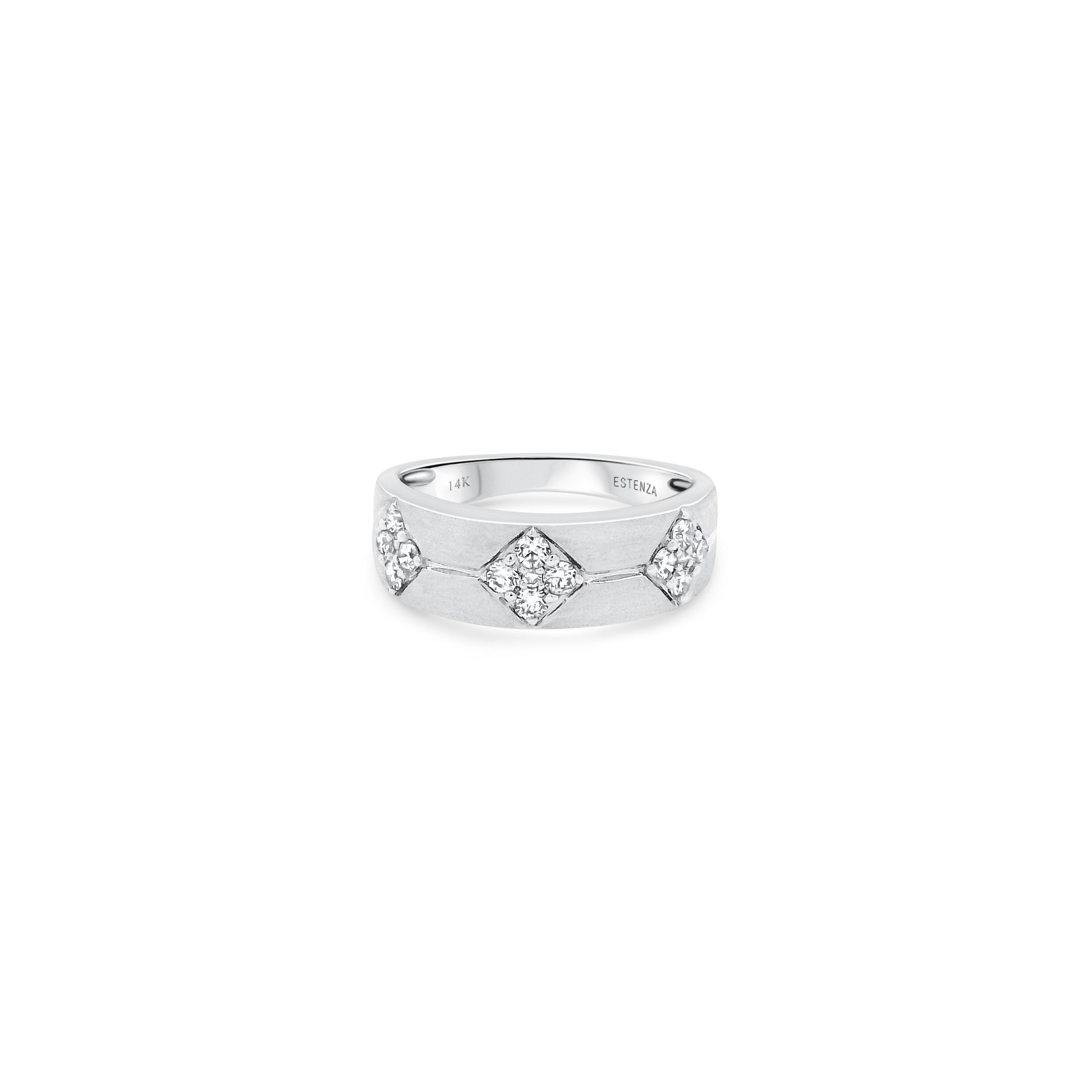 14K White Gold Brushed Diamond Band 0.40carat