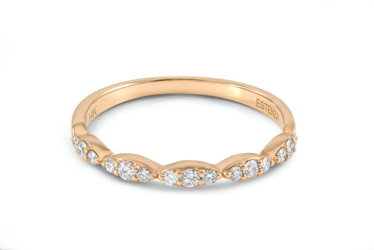 14K Pink Gold Marquise Diamond Band 0.25carat
