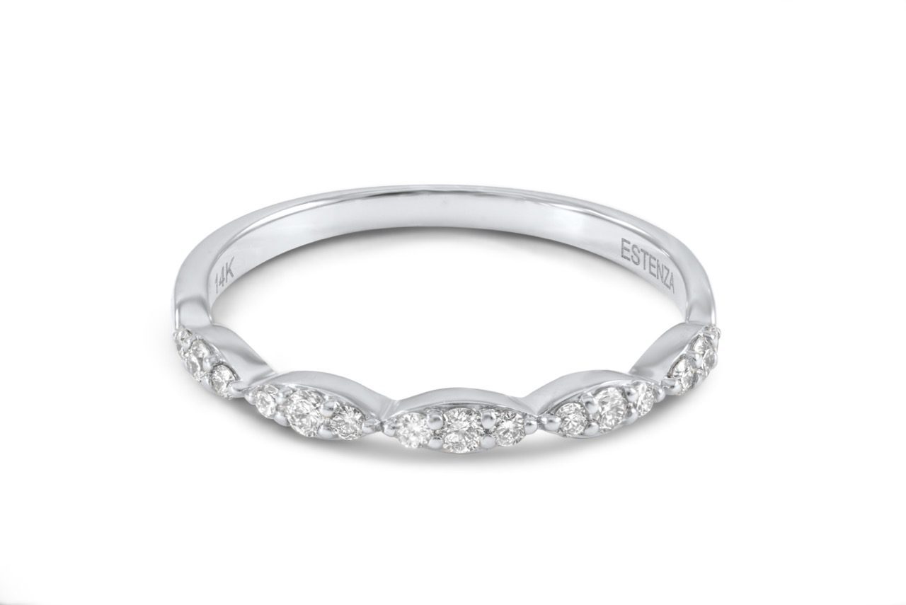 14K White Gold Marquise Diamond Band 0.25carat