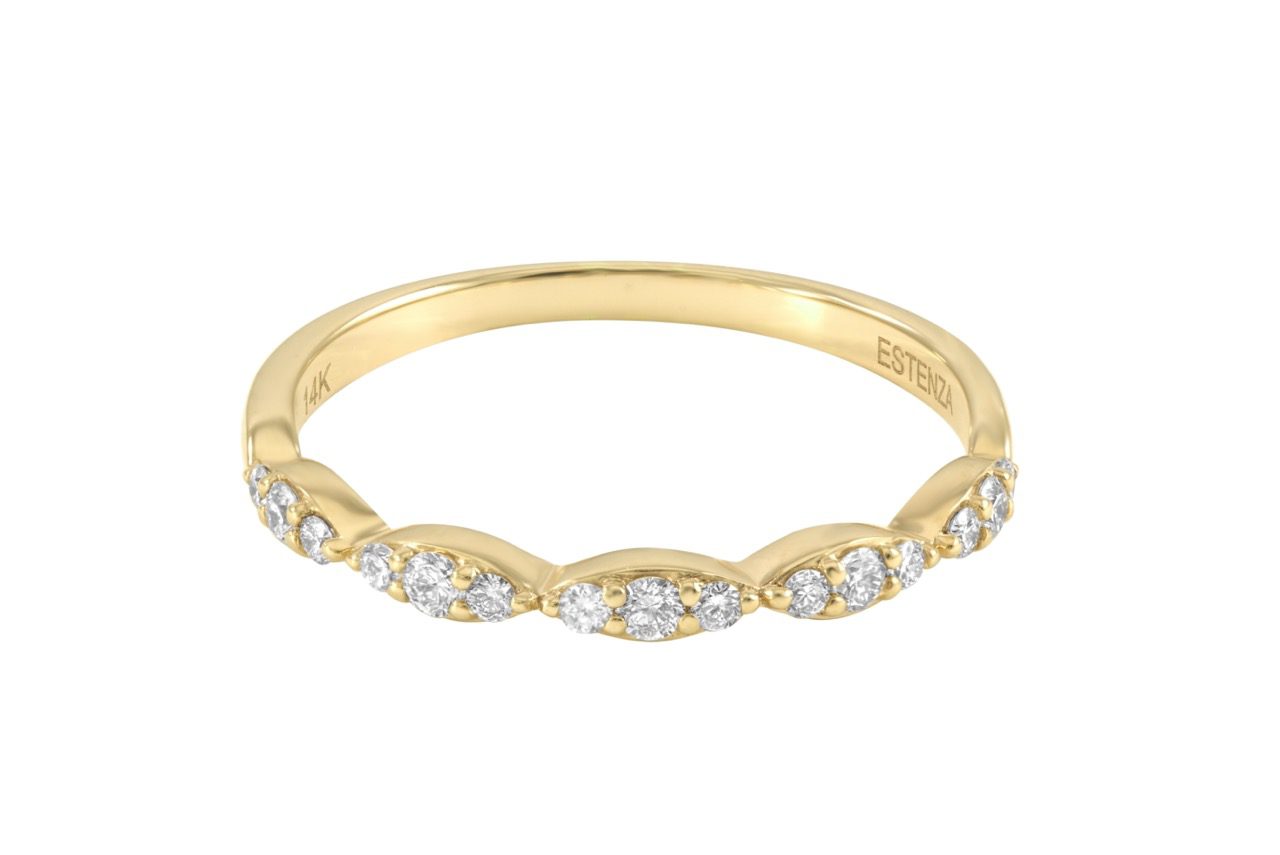 14K Yellow Gold Marquise Diamond Band 0.25carat