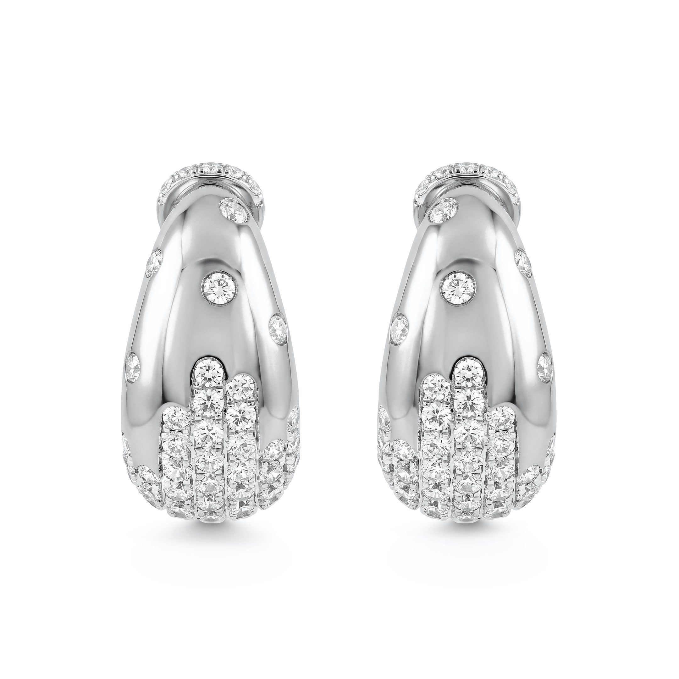 14K White Gold 1.90ct natural diamond double marquise leaf drop earrings by Estenza, wholesale fine jewelry