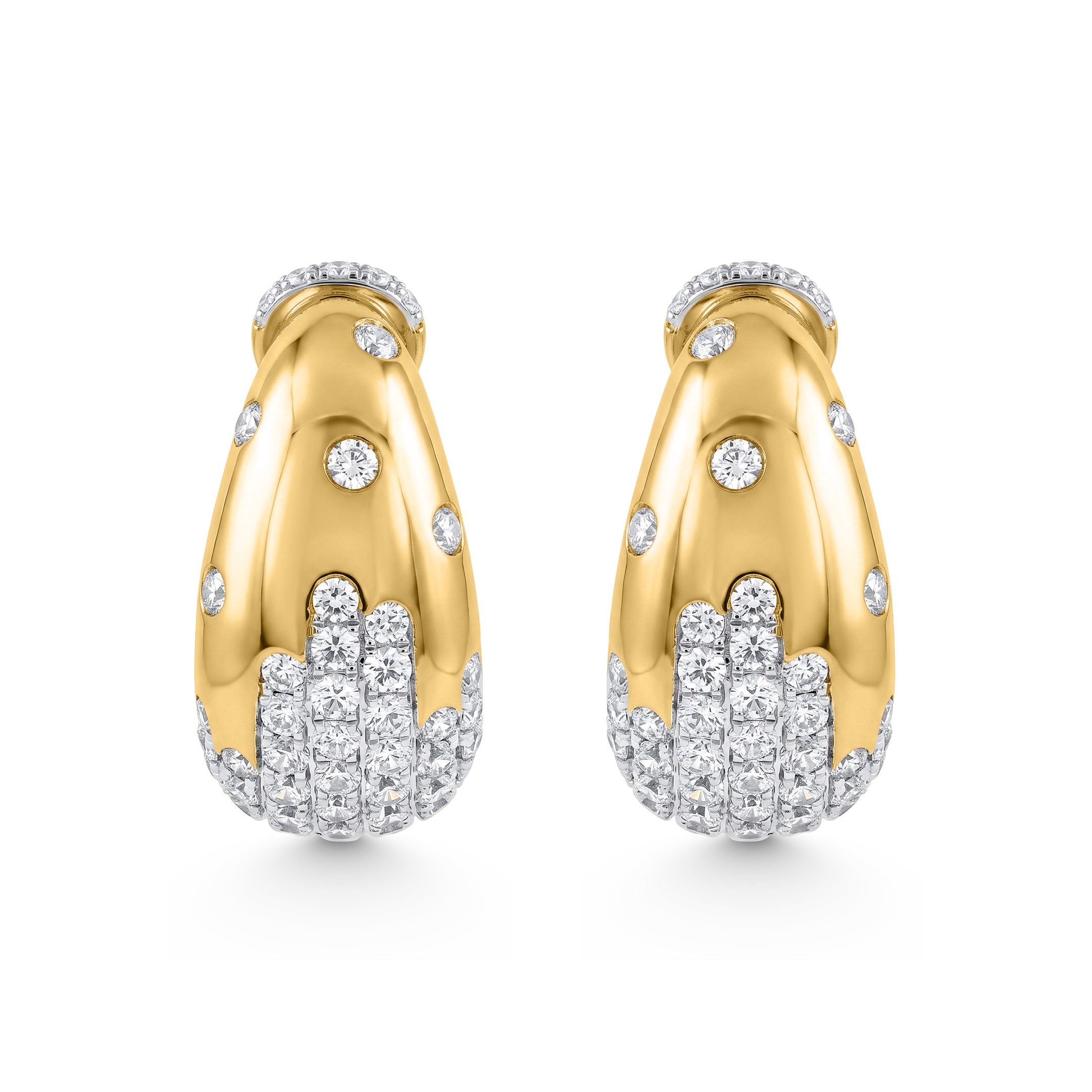 14K Yellow Gold Natural Diamond Double Marquise Leaf Drop Earrings