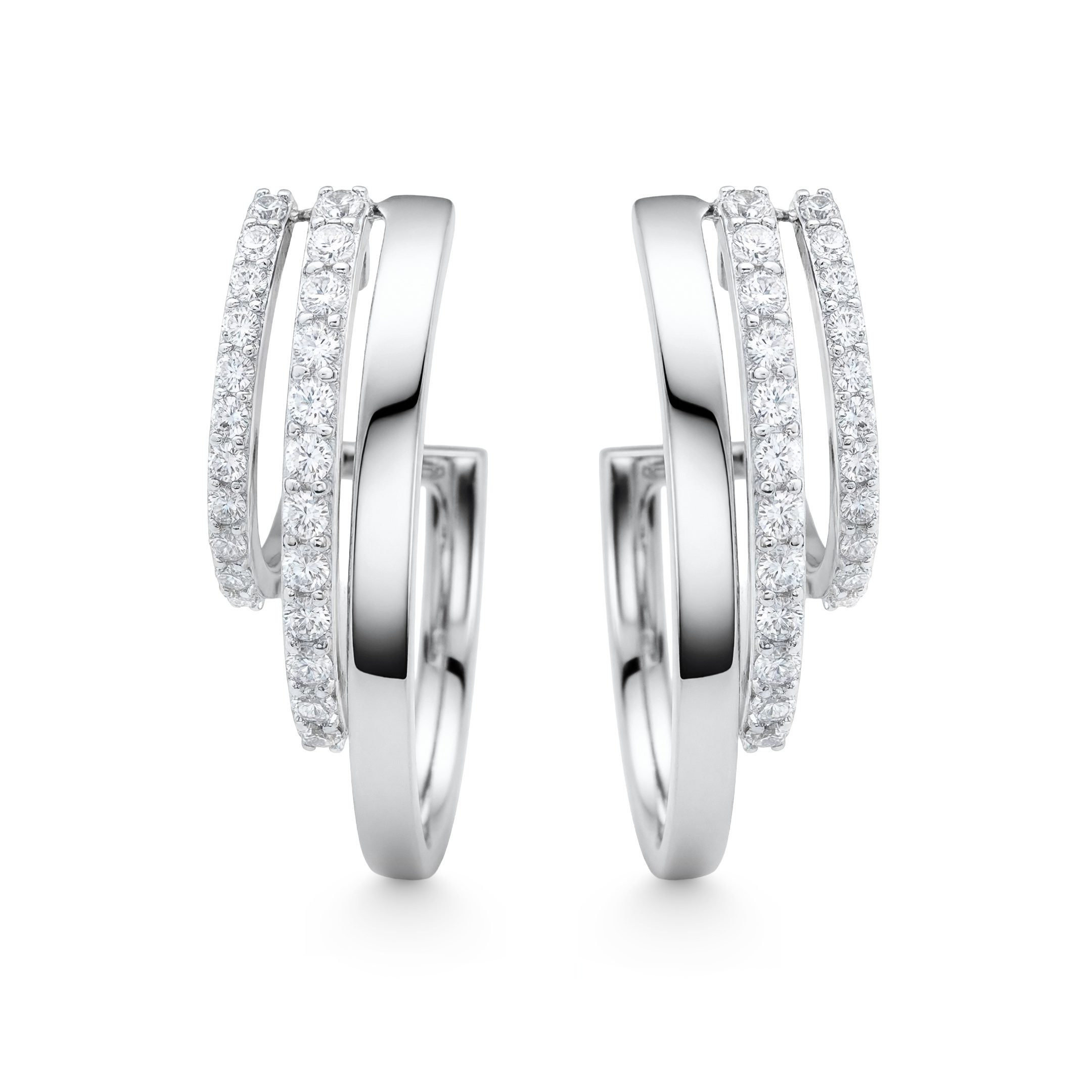 14K White Gold 0.70ct natural diamond teardrop twist earrings by Estenza, wholesale fine jewelry