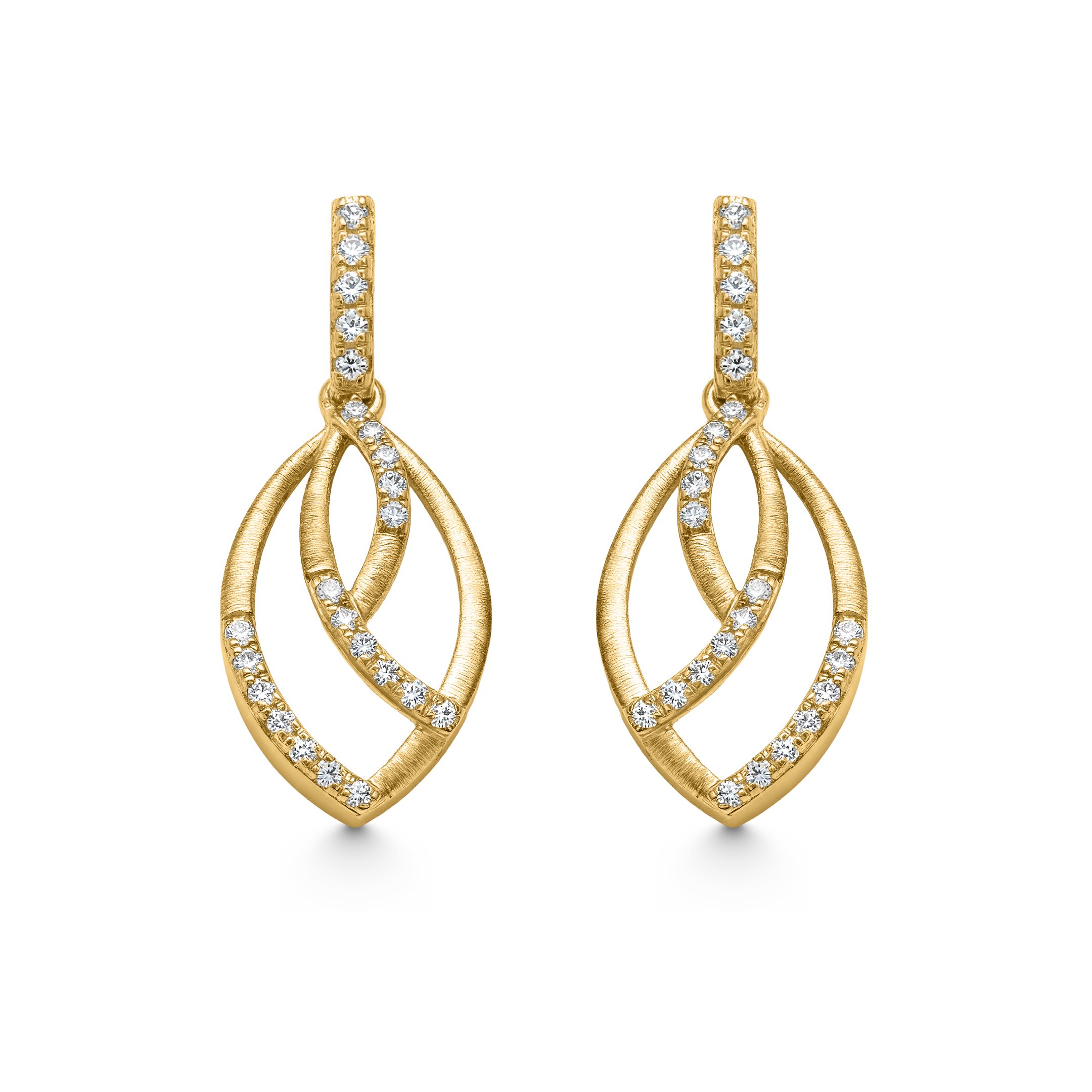 14K Yellow Gold 0.25ct natural diamond bombé huggie earrings by Estenza, wholesale fine jewelry