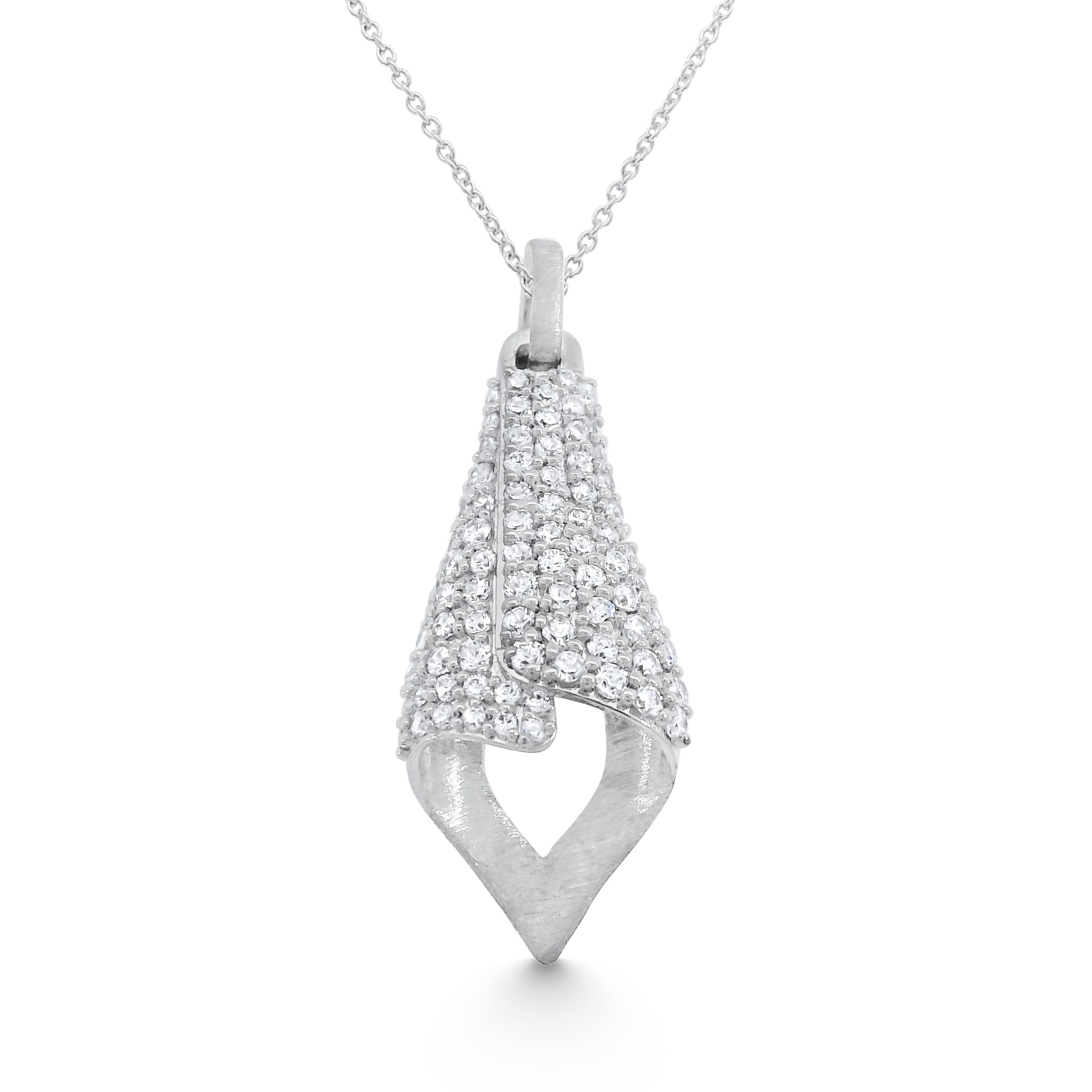14K White Gold Natural Diamond Wrapped Kite Pendant [NEEDS PRICE/WEIGHT]